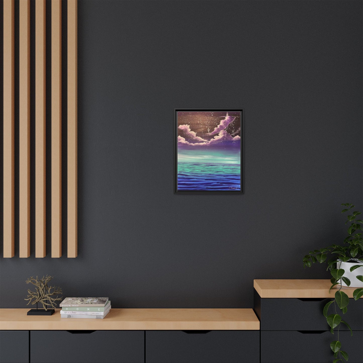 Night Sky Matte Canvas, Framed (Multi-color)