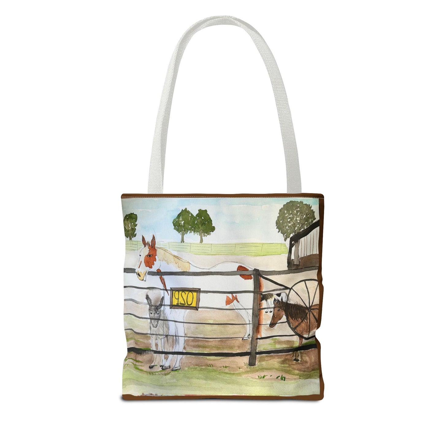 "Out 2 Pasture" Rescue Animal Ranch Tote Bag & Stable Scene Design