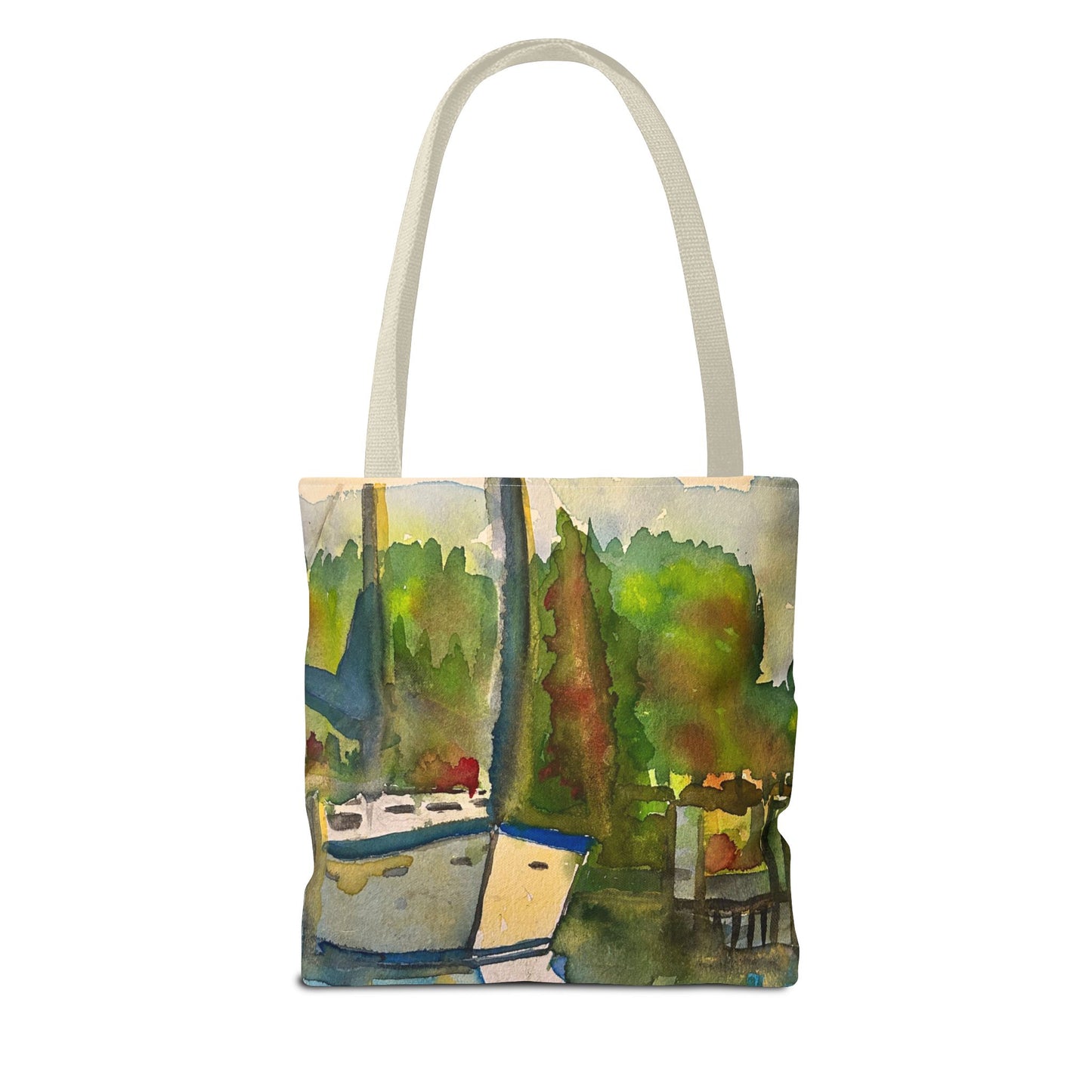 "Time to Sail Free" Watercolor Sailboat Tote Bag | Nautical Beach Bag, Bohemian Shopper, Eco-Friendly Canvas, Gift for Sailors, Summer Essentials