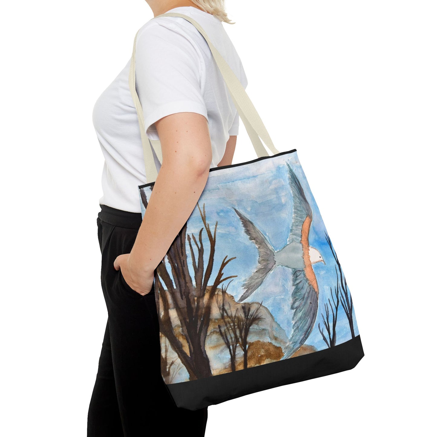 Elegant Bird Design Tote Bag, Nature Lover's Gift, Eco-Friendly Shopping Bag, Unique Art Tote, Everyday Carryall Bag