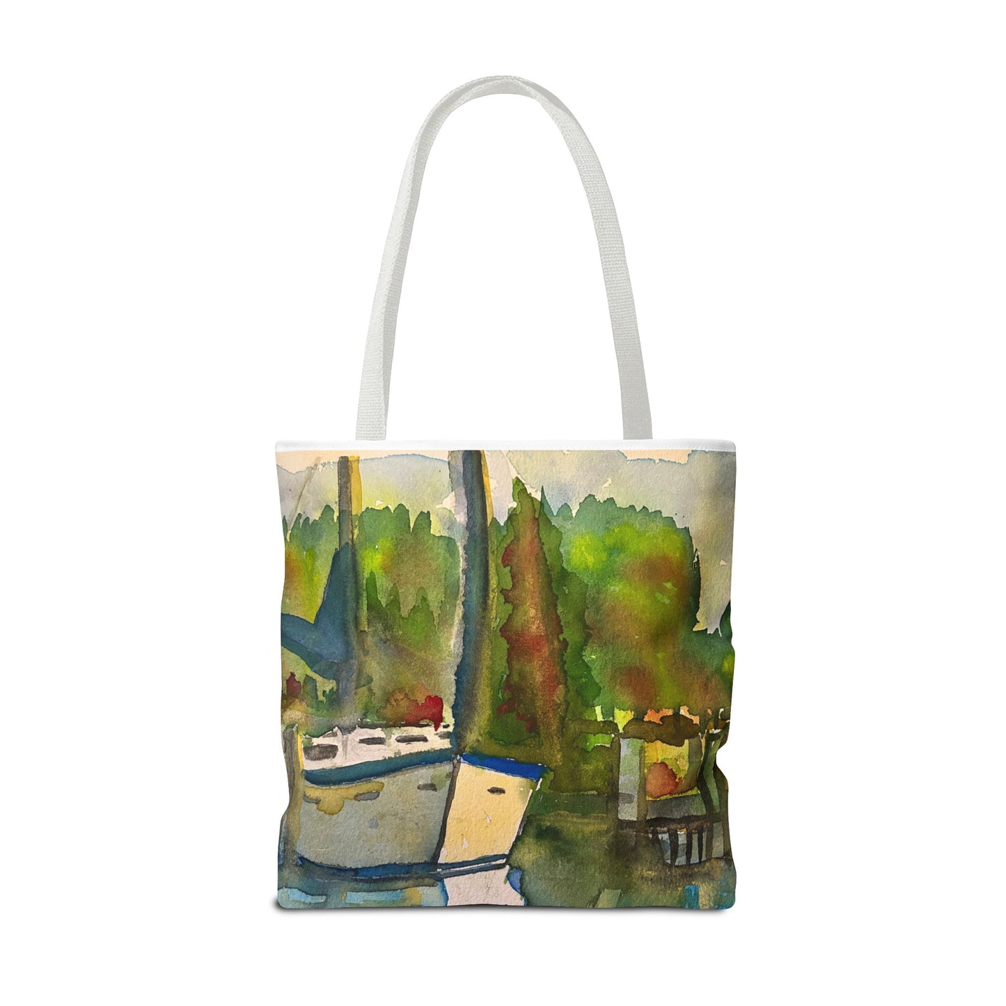 "Time to Sail Free" Watercolor Sailboat Tote Bag | Nautical Beach Bag, Bohemian Shopper, Eco-Friendly Canvas, Gift for Sailors, Summer Essentials