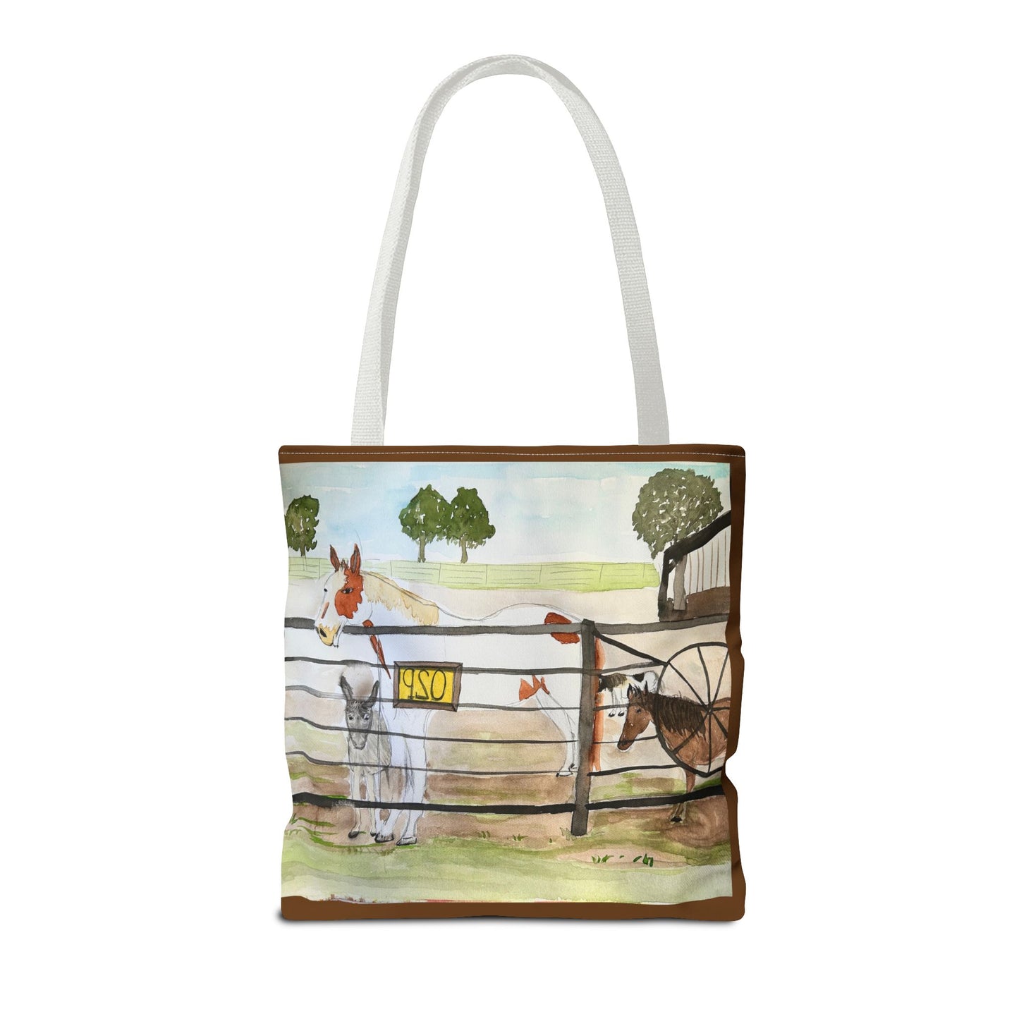 "Out 2 Pasture" Rescue Animal Ranch Tote Bag & Stable Scene Design