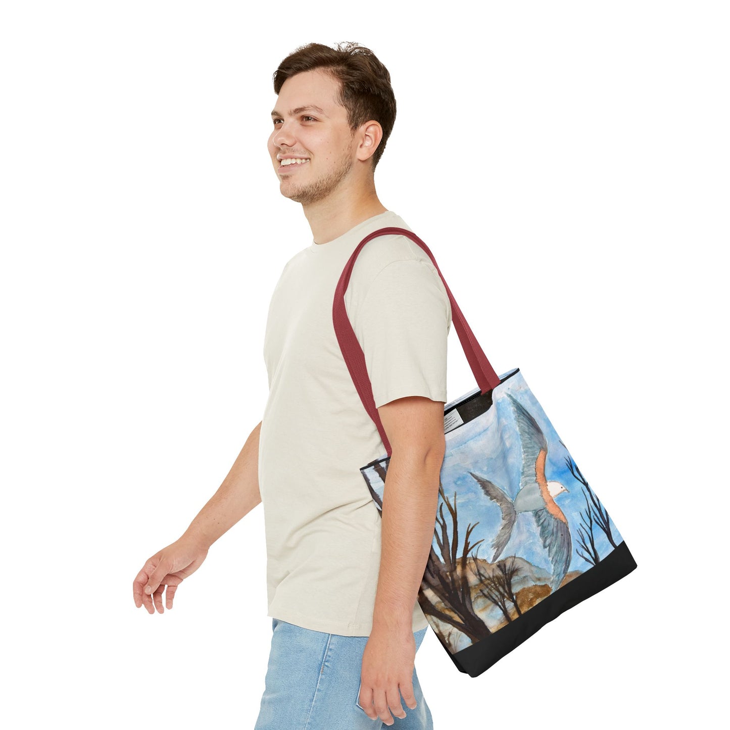 Elegant Bird Design Tote Bag, Nature Lover's Gift, Eco-Friendly Shopping Bag, Unique Art Tote, Everyday Carryall Bag