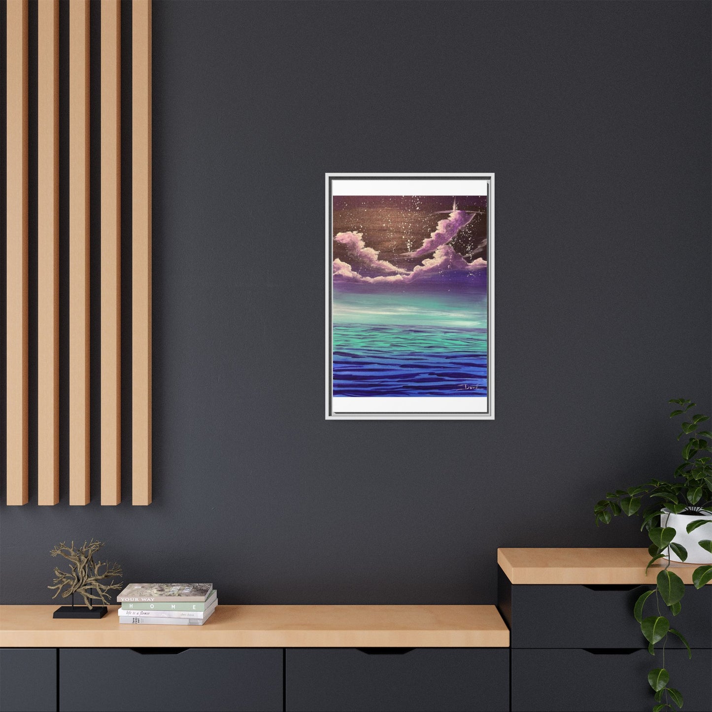 Night Sky Matte Canvas, Framed (Multi-color)
