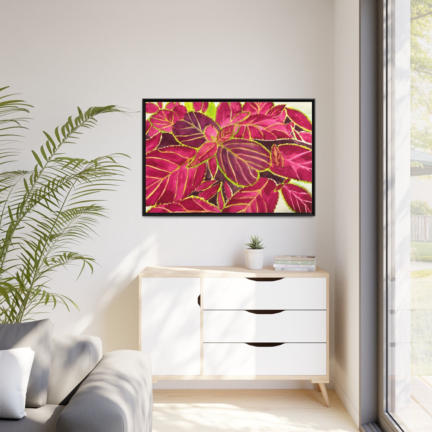 Coleus Matte Canvas, Black Frame