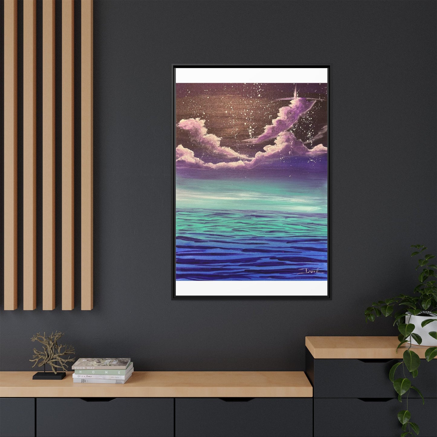 Night Sky Matte Canvas, Framed (Multi-color)