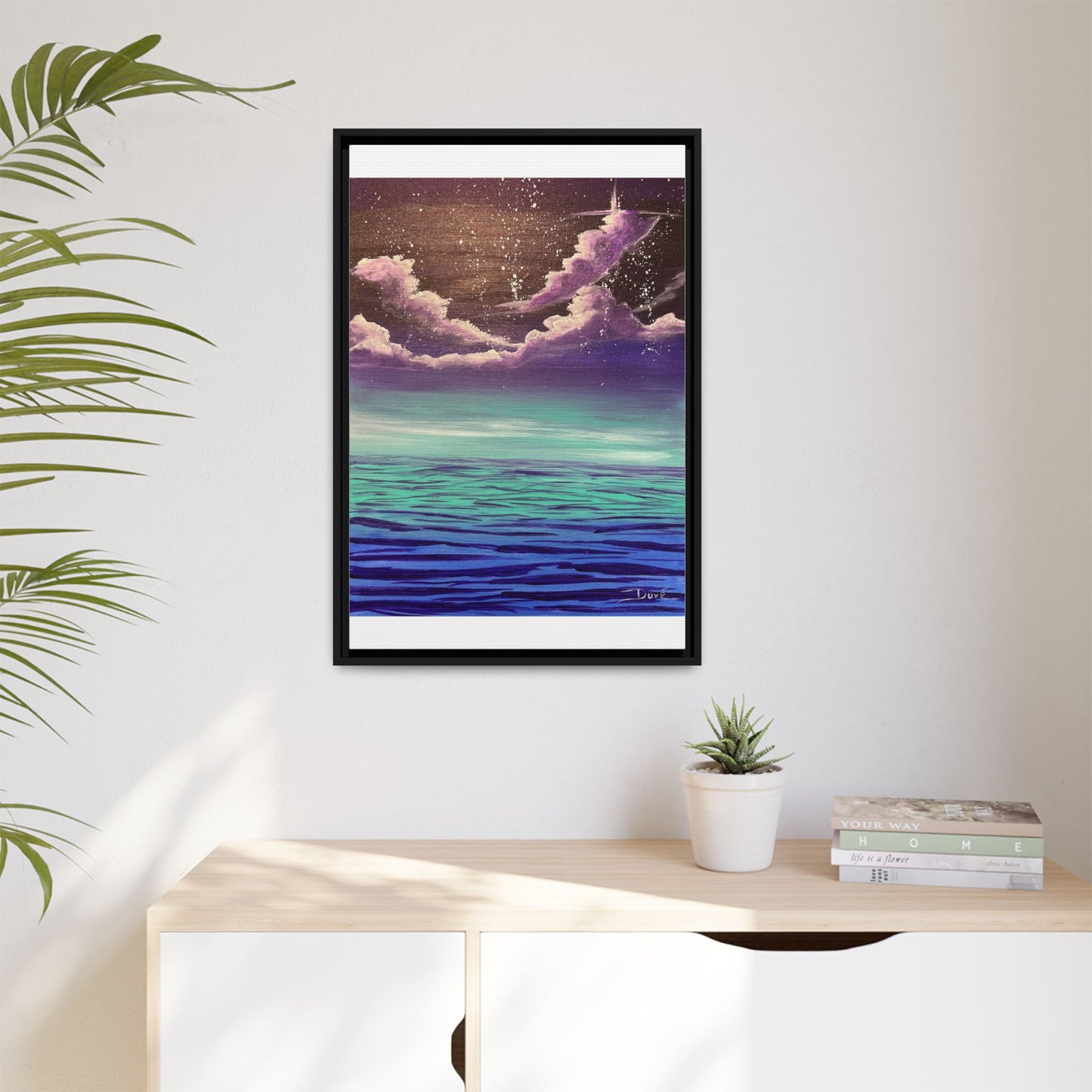 Night Sky Matte Canvas, Framed (Multi-color)