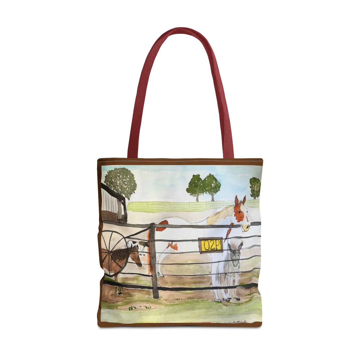 "Out 2 Pasture" Rescue Animal Ranch Tote Bag & Stable Scene Design