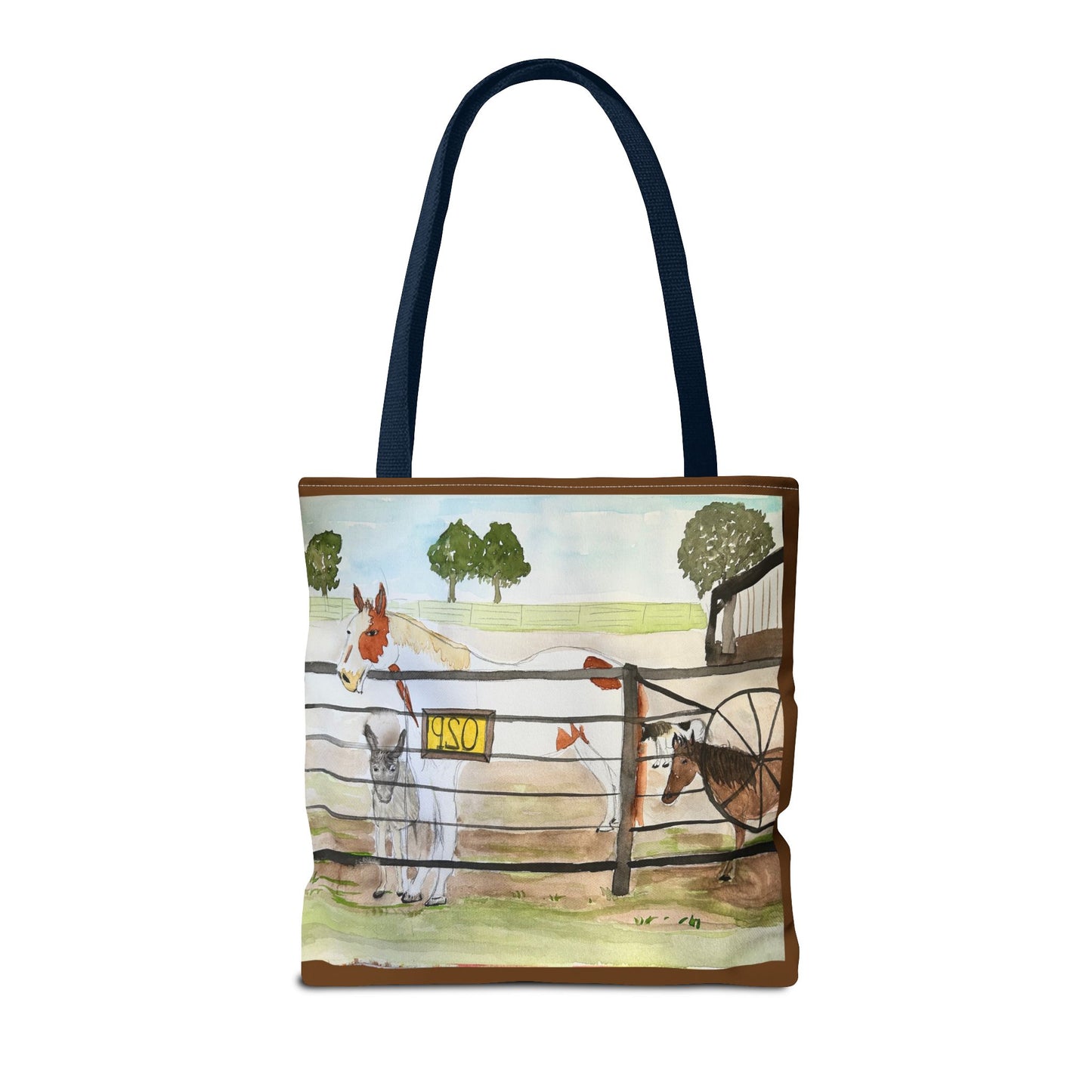 "Out 2 Pasture" Rescue Animal Ranch Tote Bag & Stable Scene Design