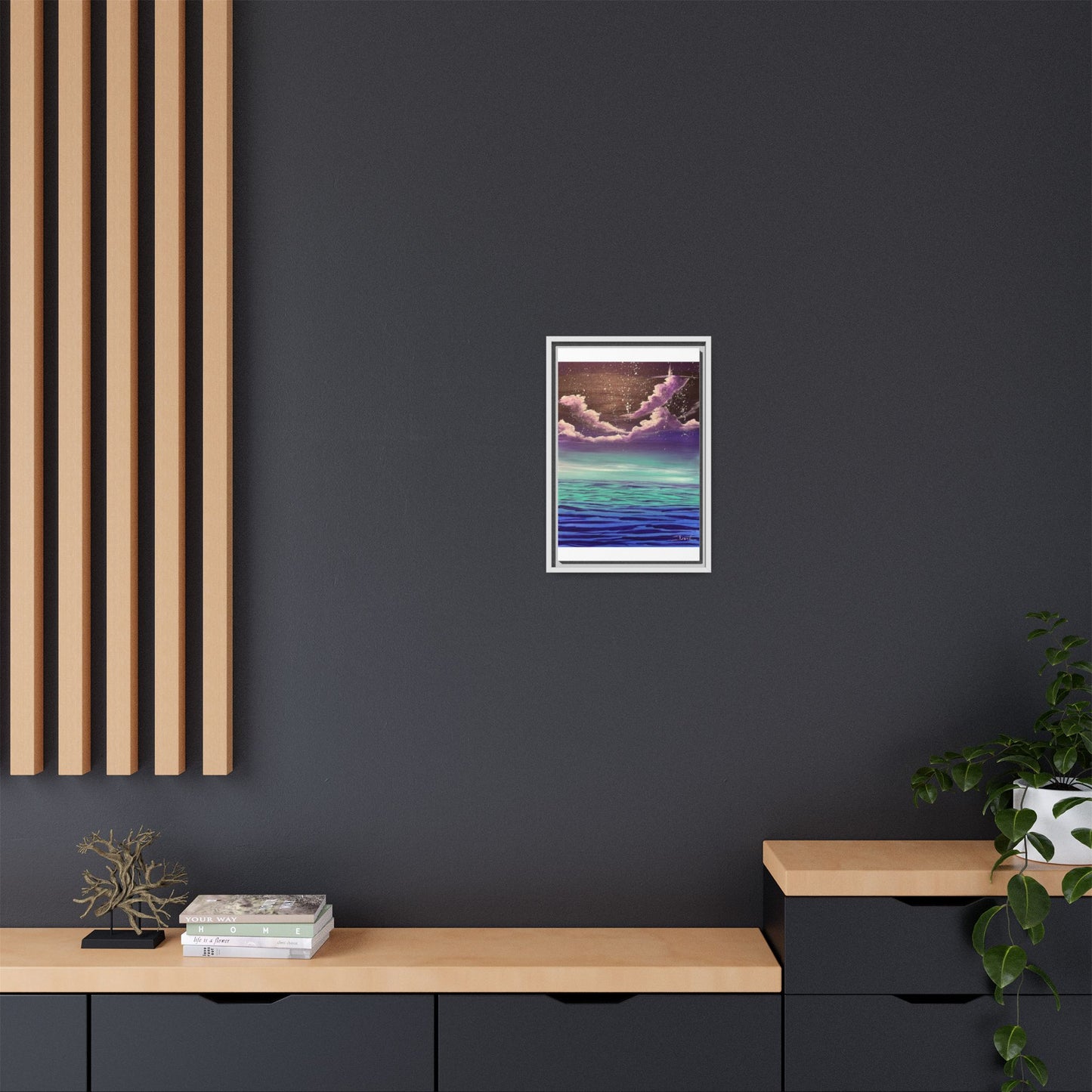 Night Sky Matte Canvas, Framed (Multi-color)