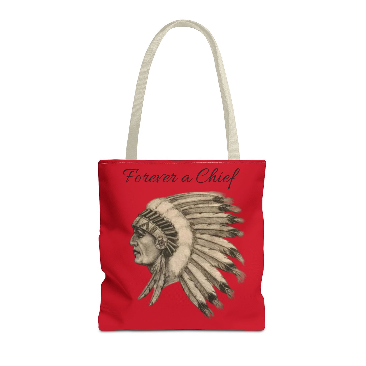 Forever a Chief Tote Bag, School Spirit Bag, Red Tote for Students, Eco-Friendly Shopping Bag, College Travel Tote