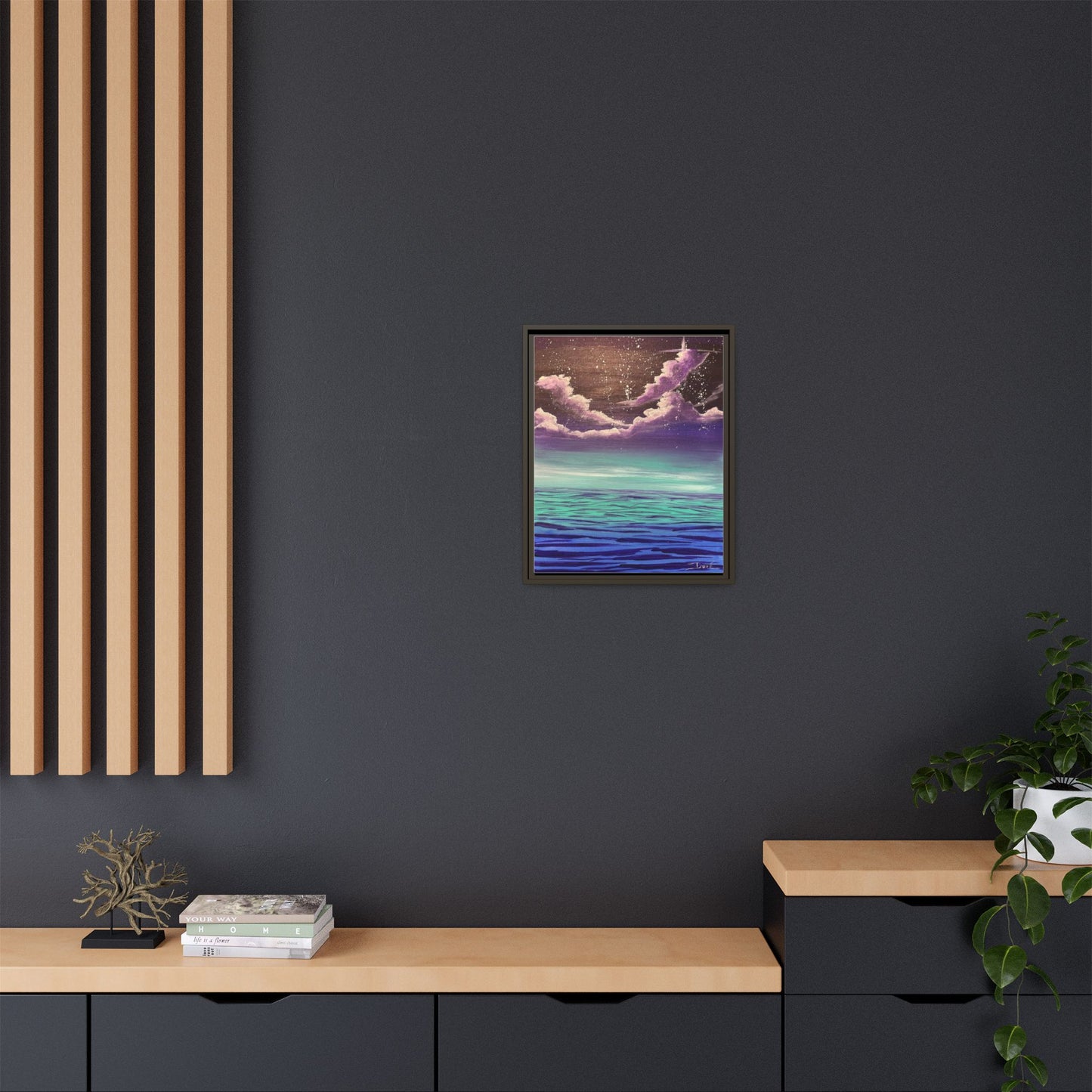 Night Sky Matte Canvas, Framed (Multi-color)