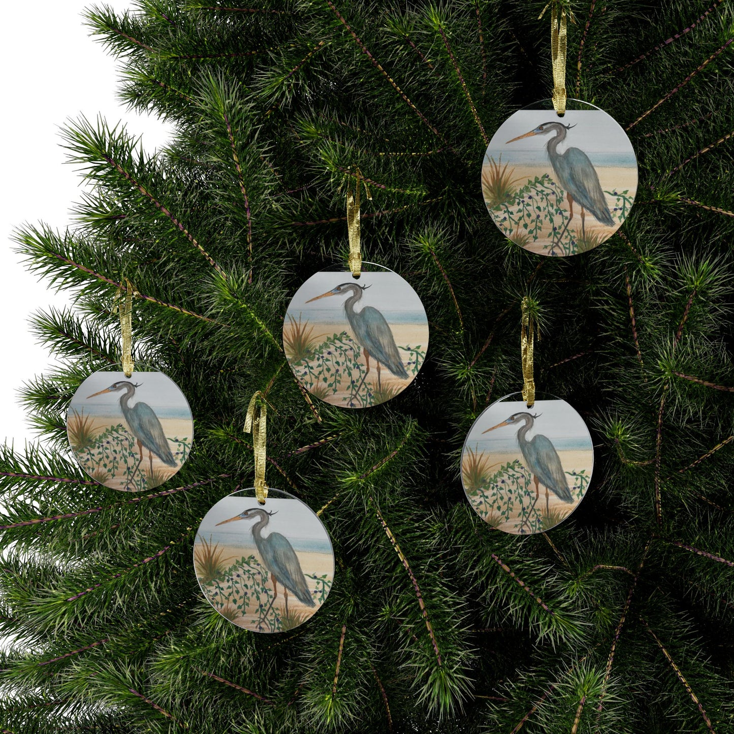 Blue Heron Juvenile Acrylic Ornaments