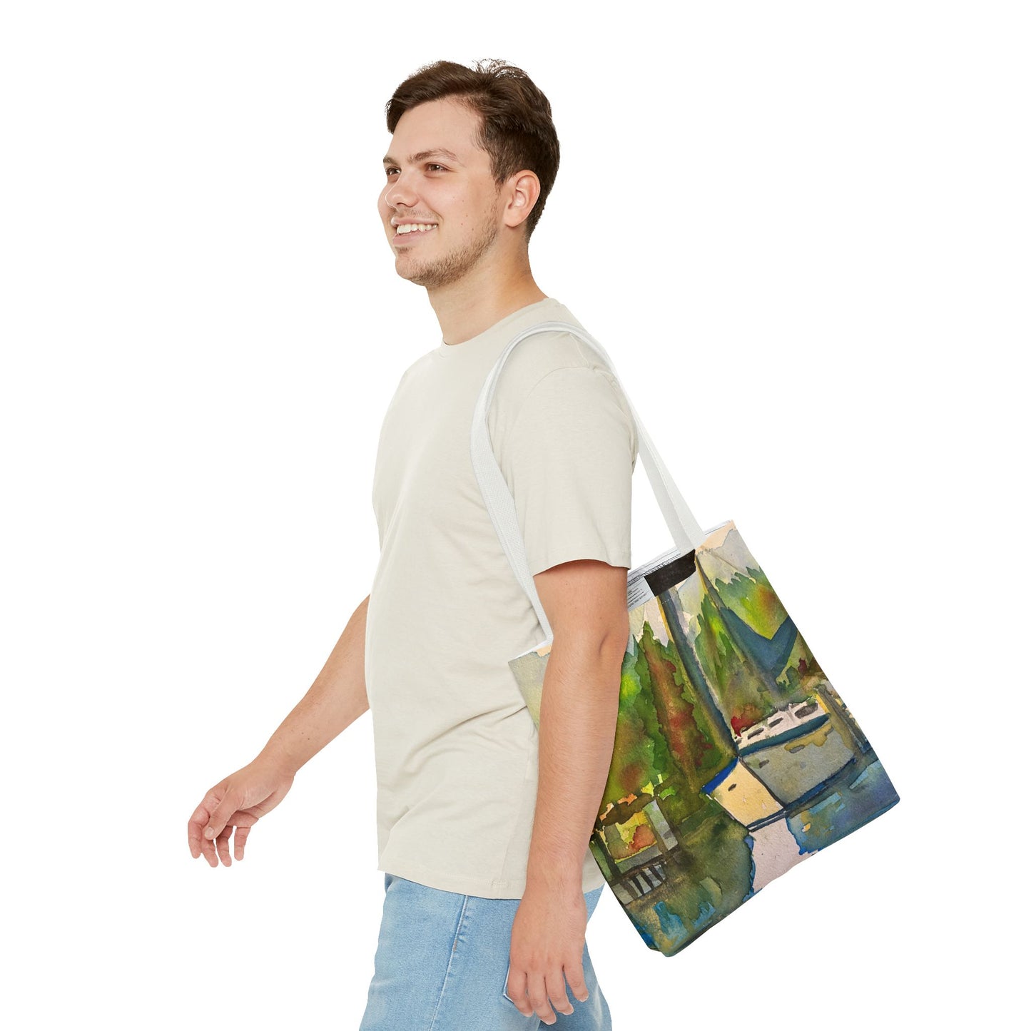 "Time to Sail Free" Watercolor Sailboat Tote Bag | Nautical Beach Bag, Bohemian Shopper, Eco-Friendly Canvas, Gift for Sailors, Summer Essentials