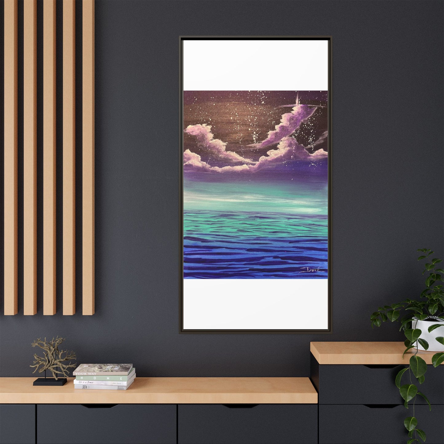 Night Sky Matte Canvas, Framed (Multi-color)