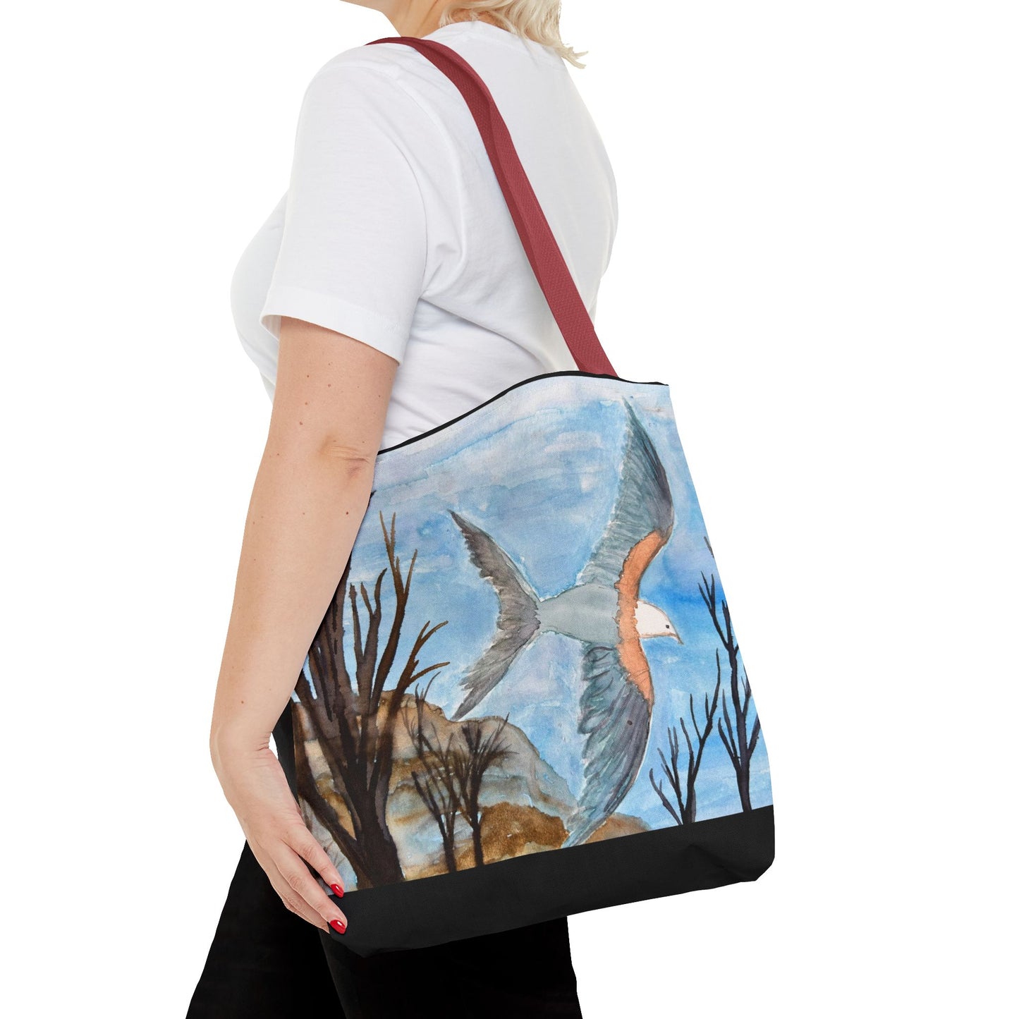 Elegant Bird Design Tote Bag, Nature Lover's Gift, Eco-Friendly Shopping Bag, Unique Art Tote, Everyday Carryall Bag
