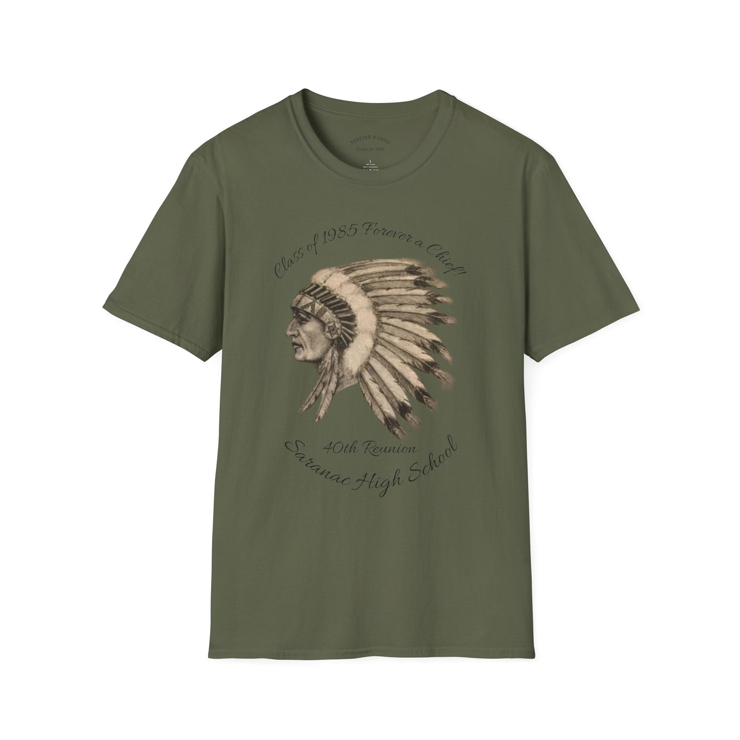 Saranac Chiefs Class of '85 Reunion Unisex T-Shirt - Nostalgic College Tee, Class of 1985 Spirit Wear, Forever a Chief Apparel, Vintage Fan Top