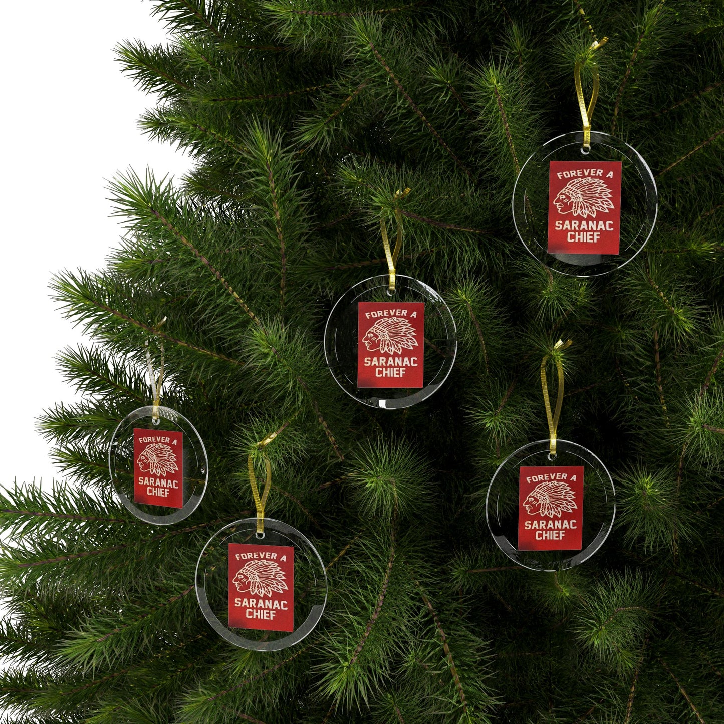 Forever a Saranac Chief Glass Ornaments
