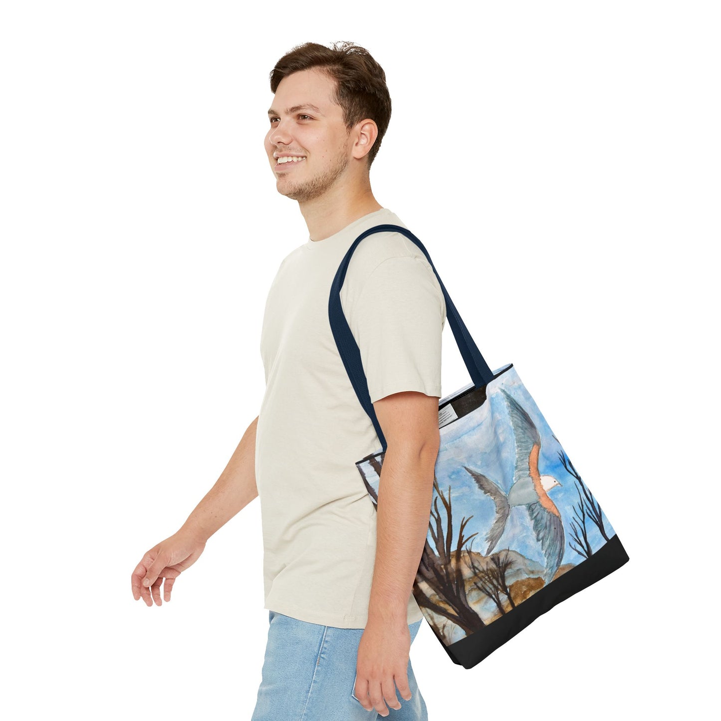 Elegant Bird Design Tote Bag, Nature Lover's Gift, Eco-Friendly Shopping Bag, Unique Art Tote, Everyday Carryall Bag