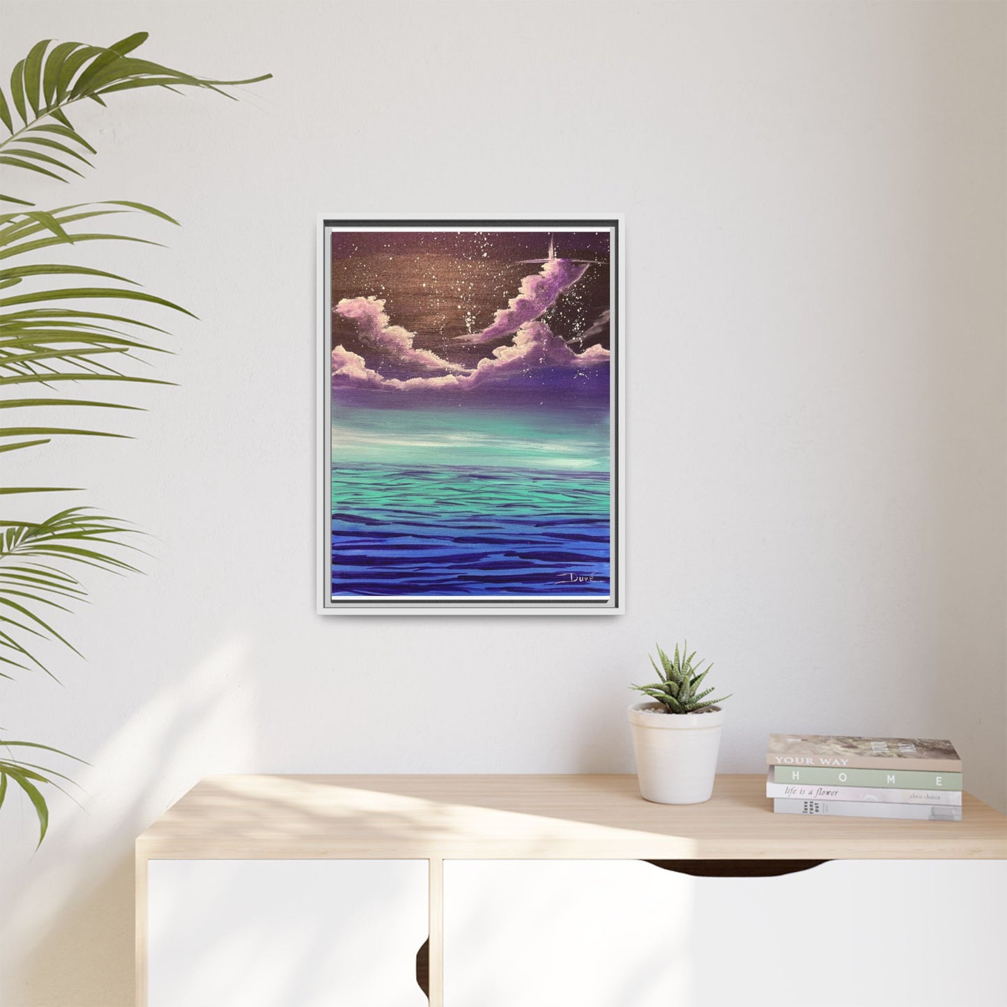Night Sky Matte Canvas, Framed (Multi-color)