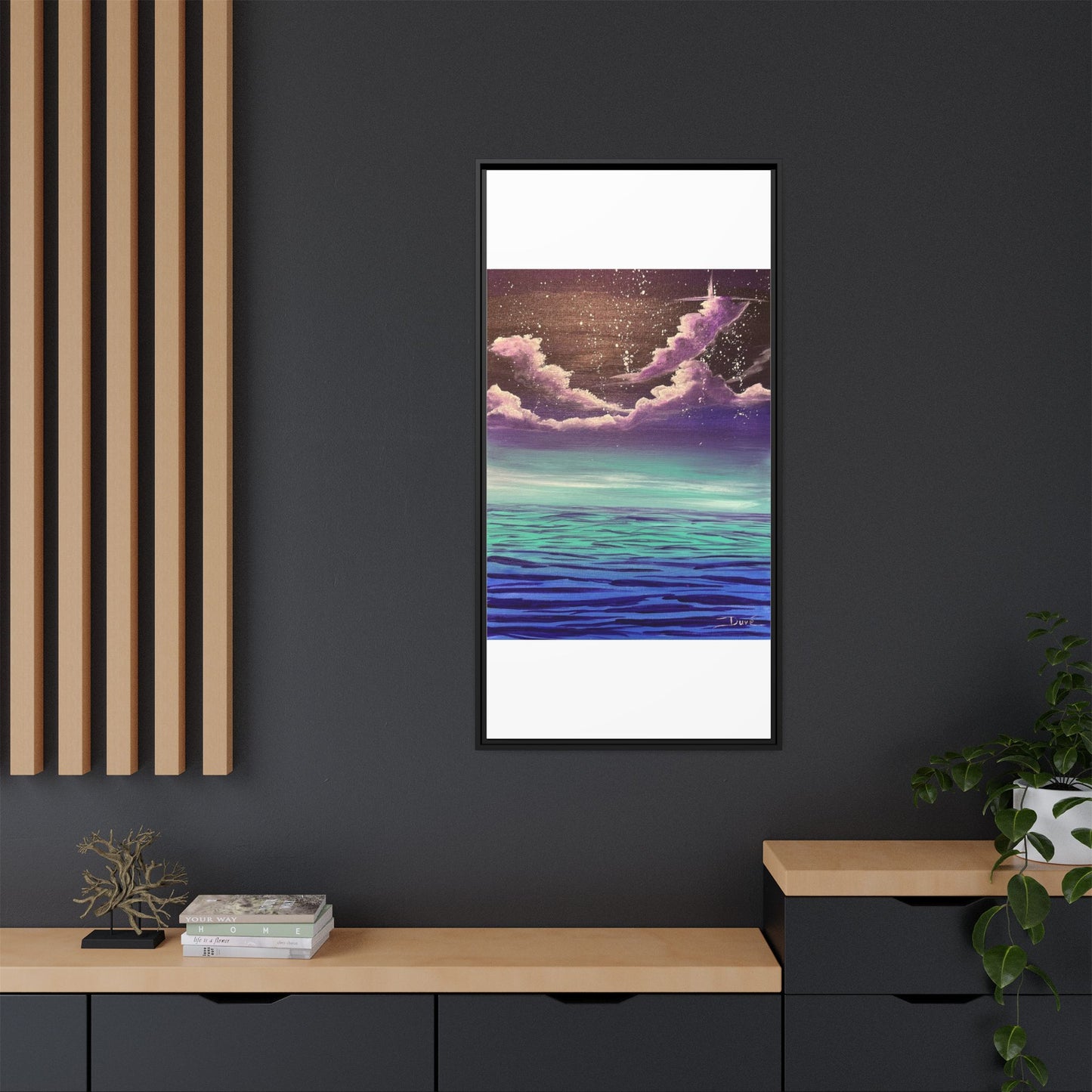 Night Sky Matte Canvas, Framed (Multi-color)