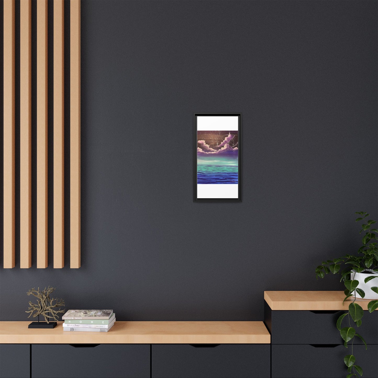 Night Sky Matte Canvas, Framed (Multi-color)