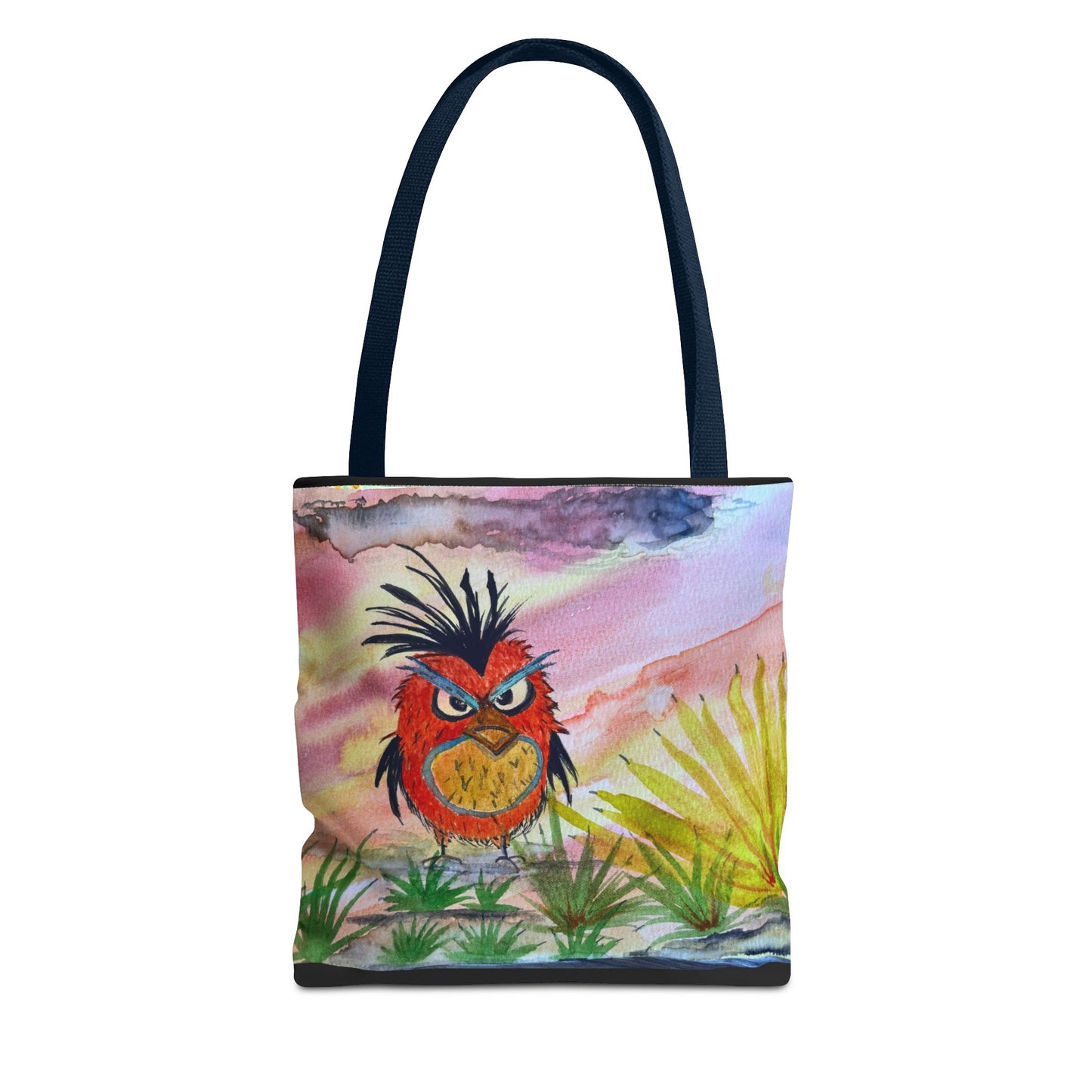 Funky Owl Art Tote Bag, Unique Tote for Shopping, Beach, Gift for Bird Lovers, Cute Eco-Friendly Carryall, Handmade Art Accessory