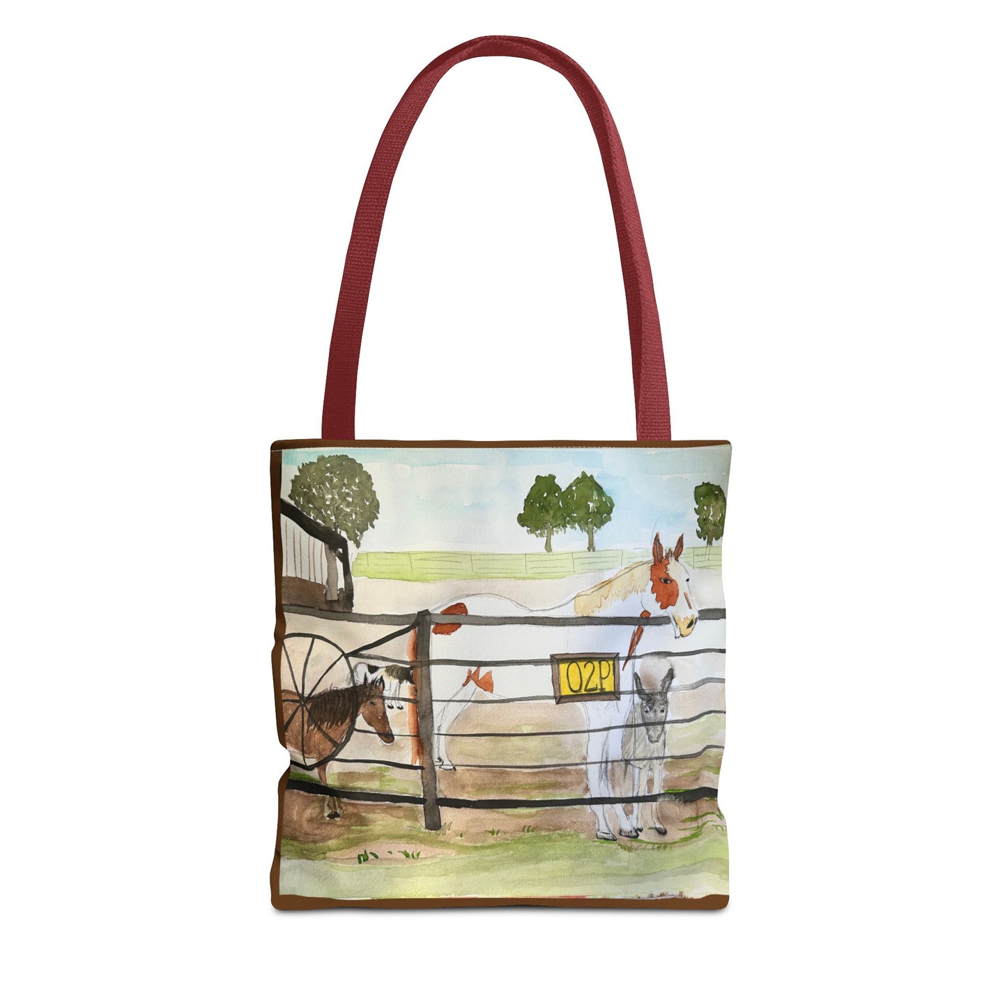 "Out 2 Pasture" Rescue Animal Ranch Tote Bag & Stable Scene Design