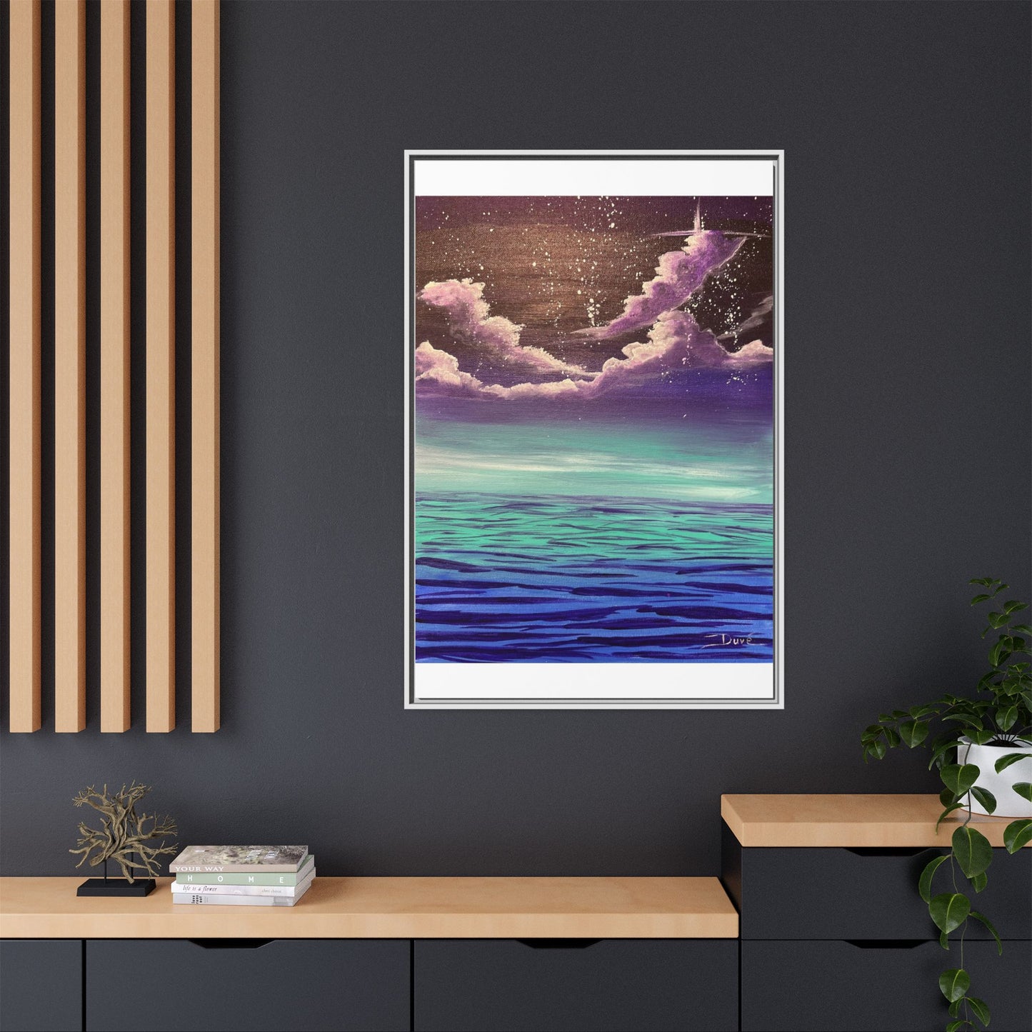 Night Sky Matte Canvas, Framed (Multi-color)