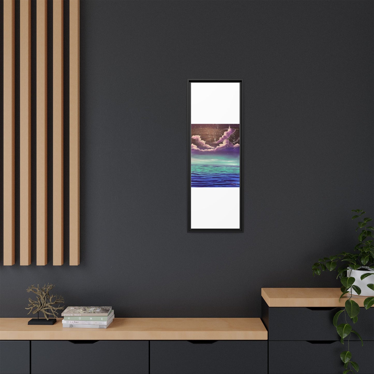 Night Sky Matte Canvas, Framed (Multi-color)
