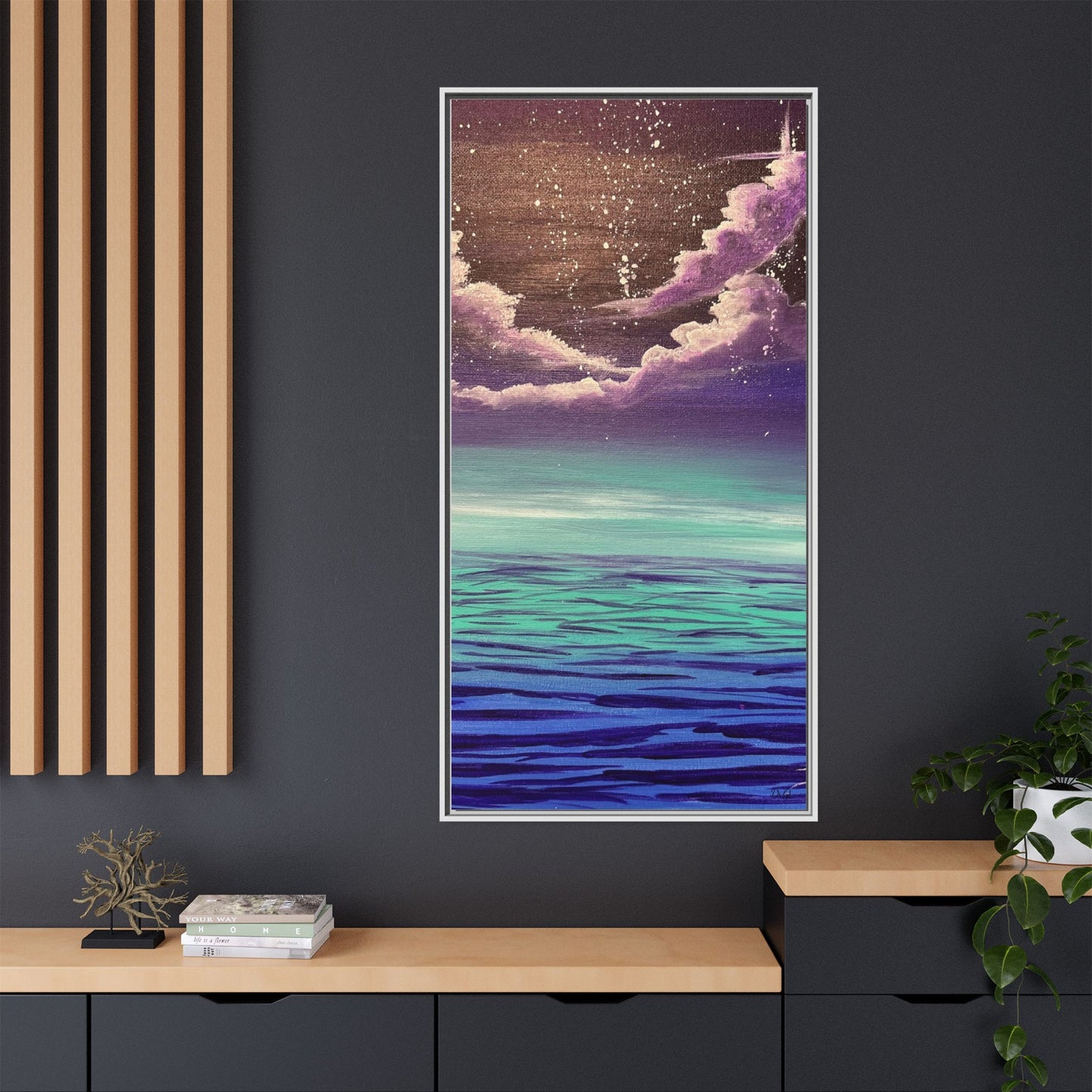Night Sky Matte Canvas, Framed (Multi-color)