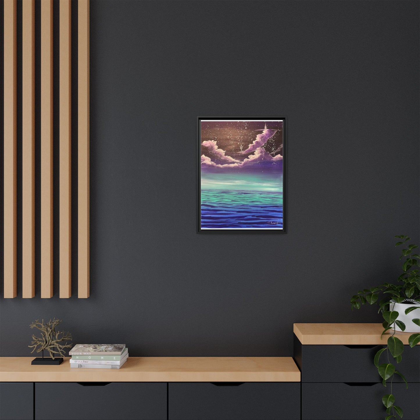 Night Sky Matte Canvas, Framed (Multi-color)
