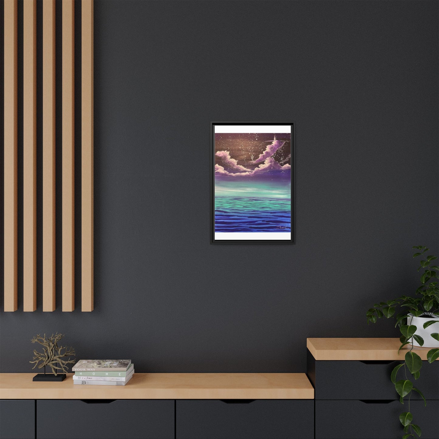 Night Sky Matte Canvas, Framed (Multi-color)