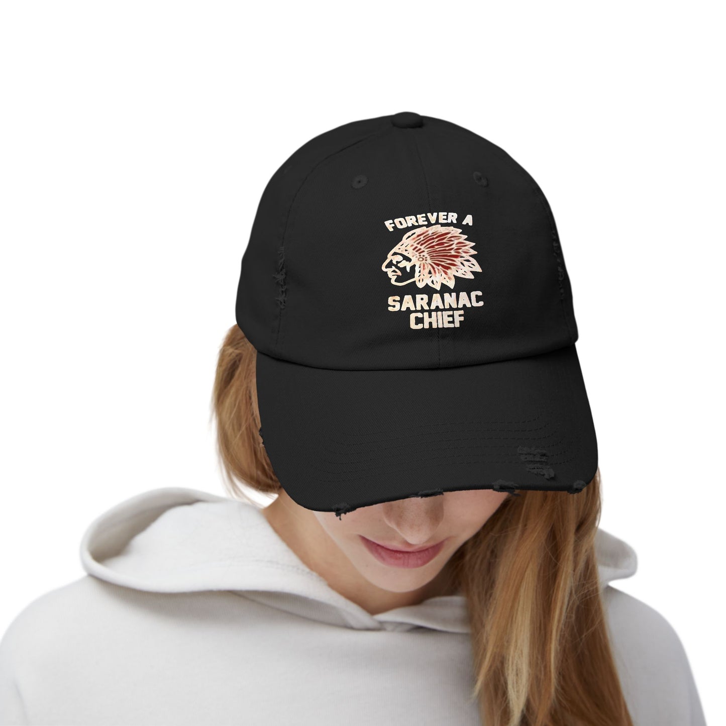 Forever a Saranac Chief Unisex Distressed Cap