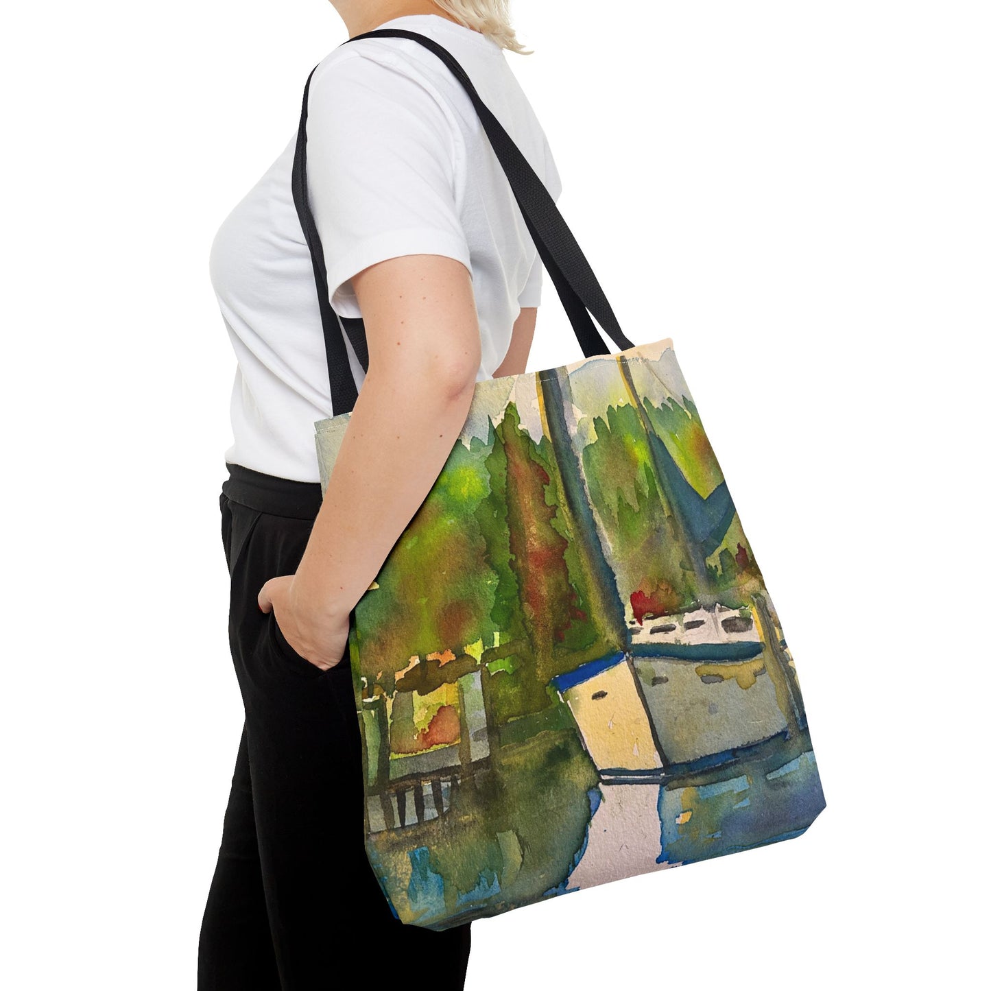 "Time to Sail Free" Watercolor Sailboat Tote Bag | Nautical Beach Bag, Bohemian Shopper, Eco-Friendly Canvas, Gift for Sailors, Summer Essentials