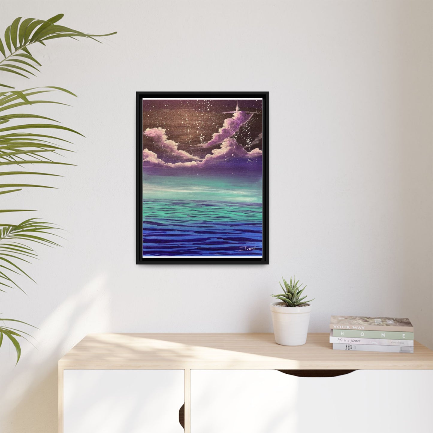 Night Sky Matte Canvas, Framed (Multi-color)