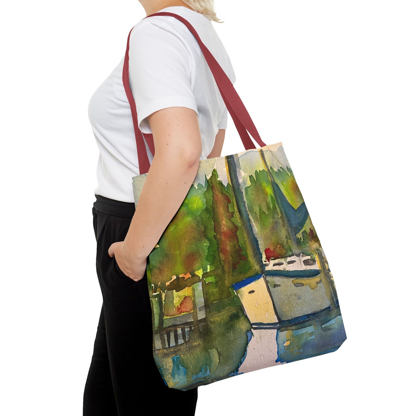 "Time to Sail Free" Watercolor Sailboat Tote Bag | Nautical Beach Bag, Bohemian Shopper, Eco-Friendly Canvas, Gift for Sailors, Summer Essentials