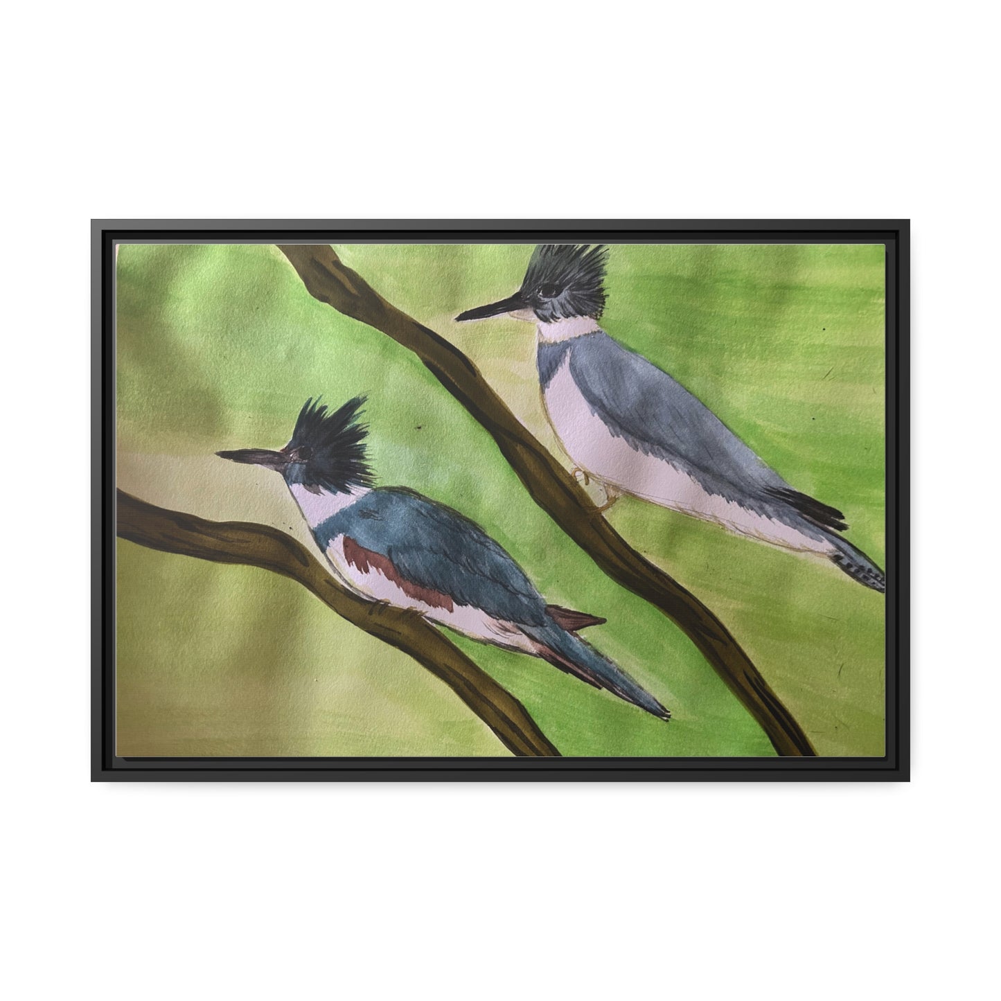 Belted King Fisher Matte Canvas, Black Frame
