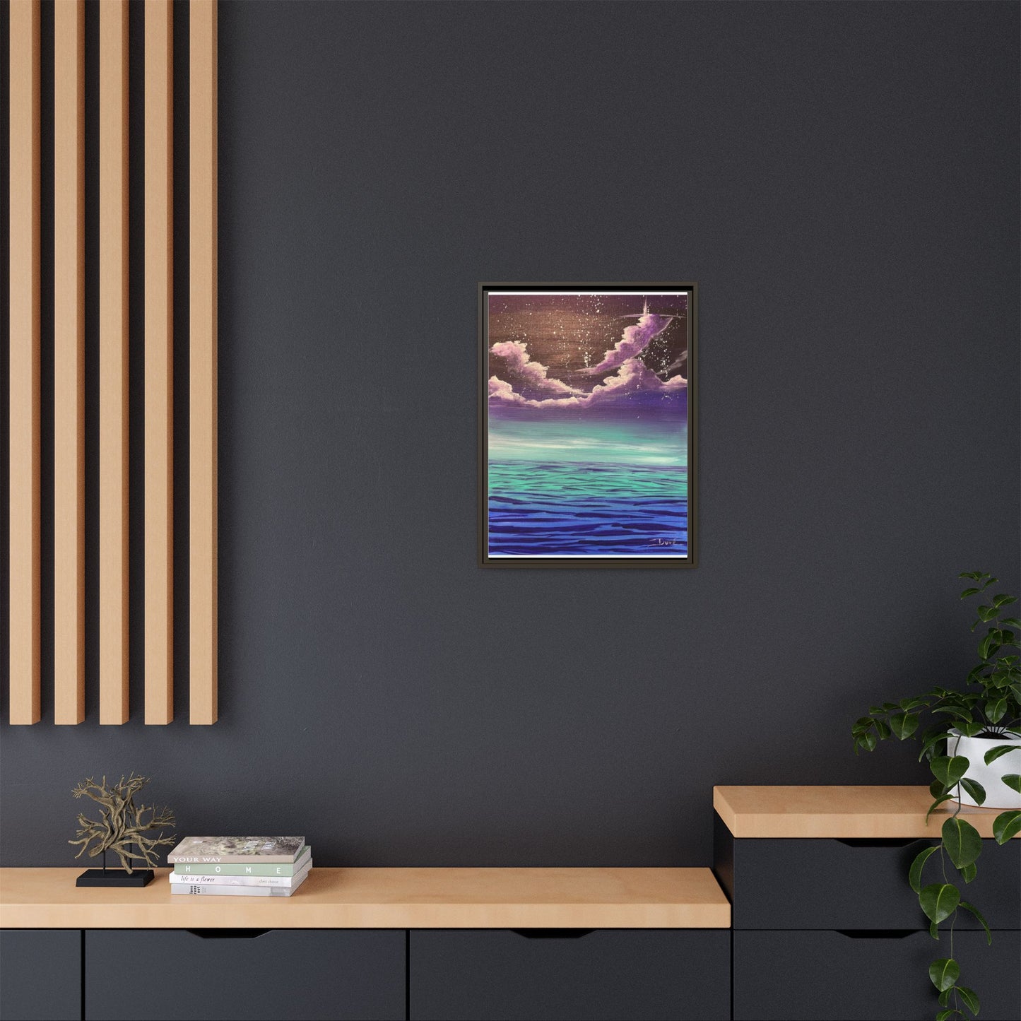 Night Sky Matte Canvas, Framed (Multi-color)