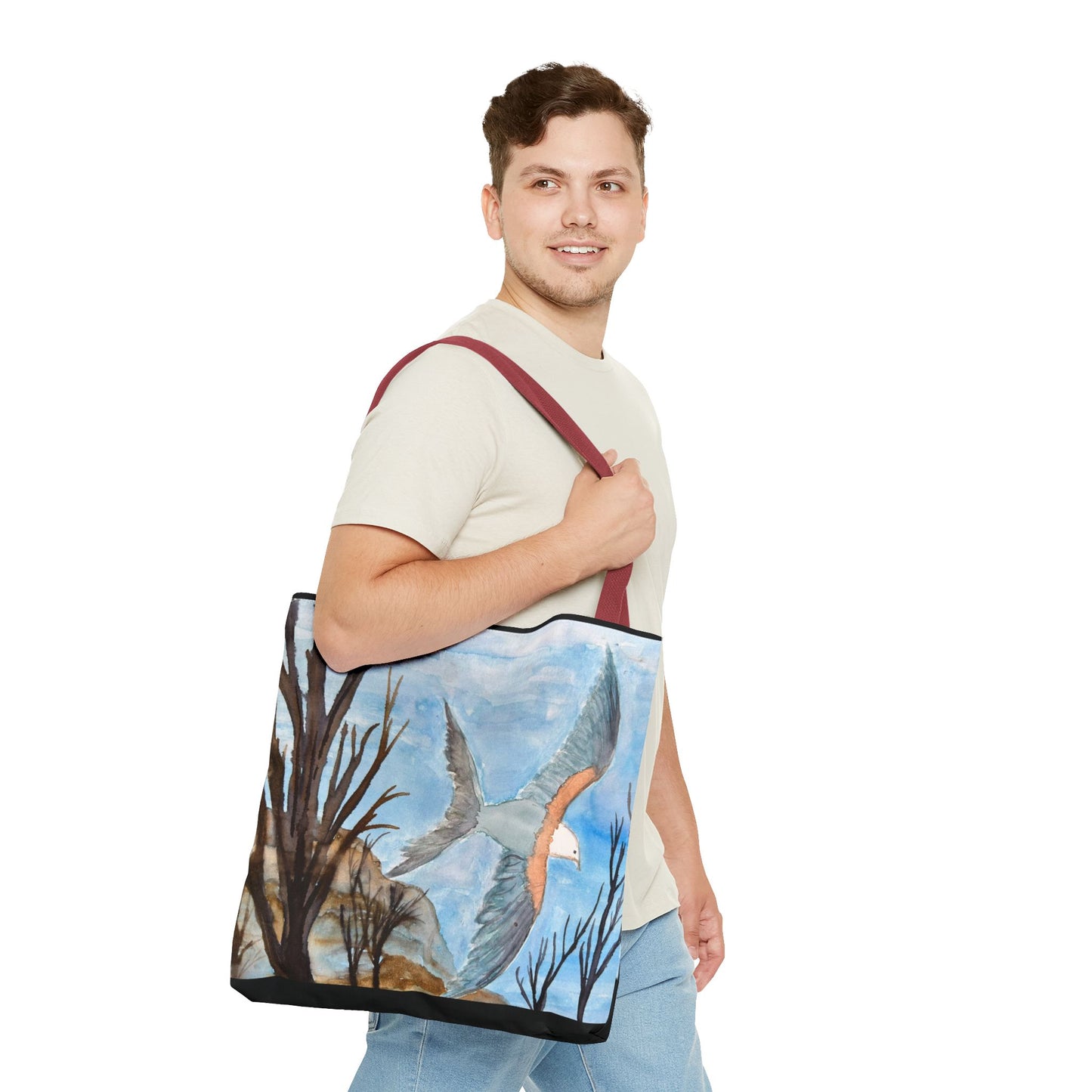 Elegant Bird Design Tote Bag, Nature Lover's Gift, Eco-Friendly Shopping Bag, Unique Art Tote, Everyday Carryall Bag