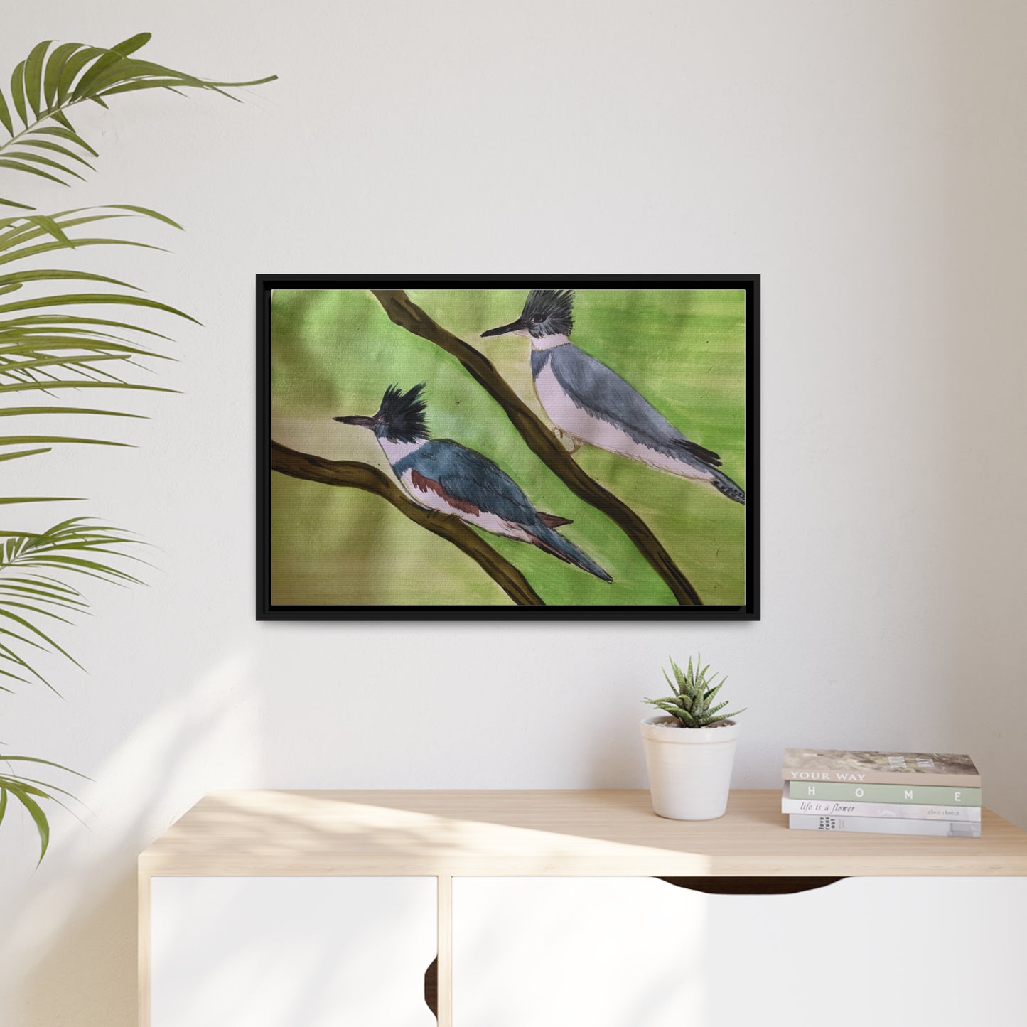 Belted King Fisher Matte Canvas, Black Frame