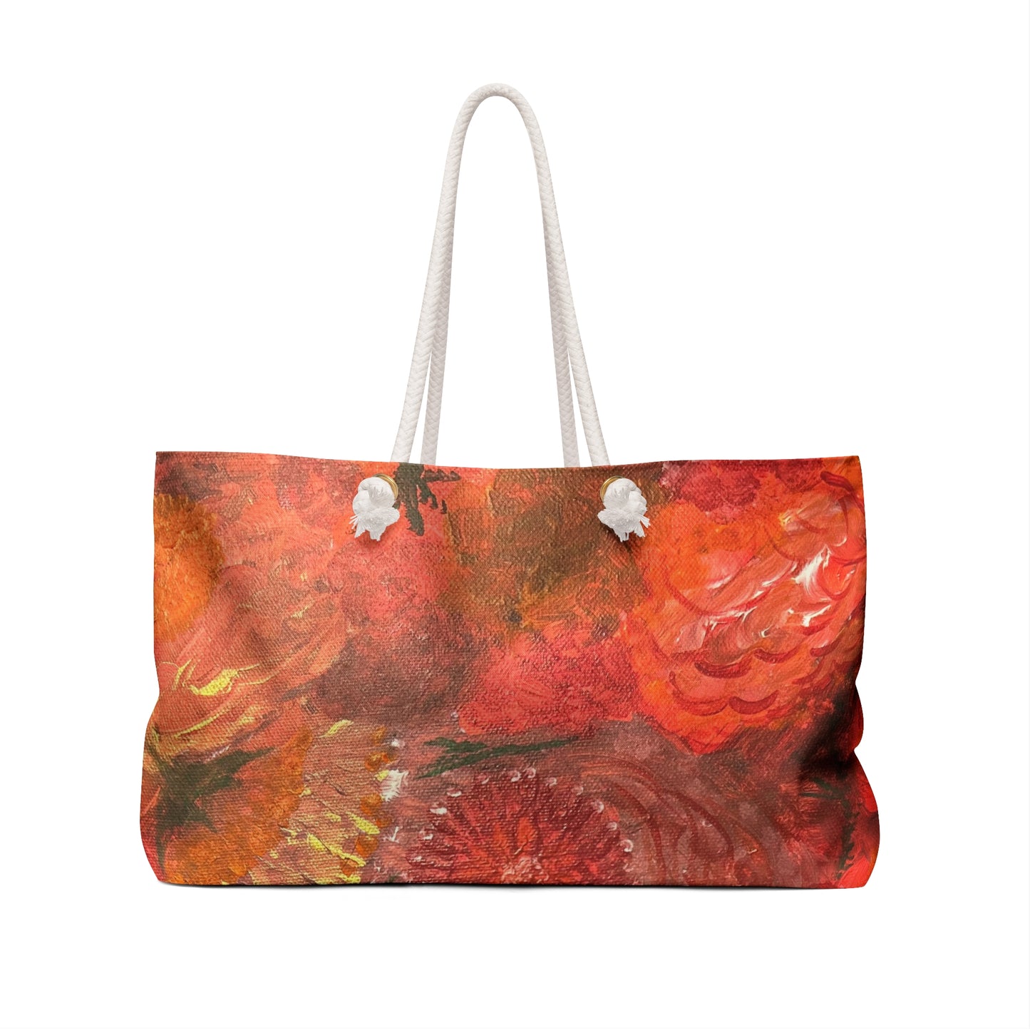 Weekender Bag - Flower Burst Bright Red and Orange