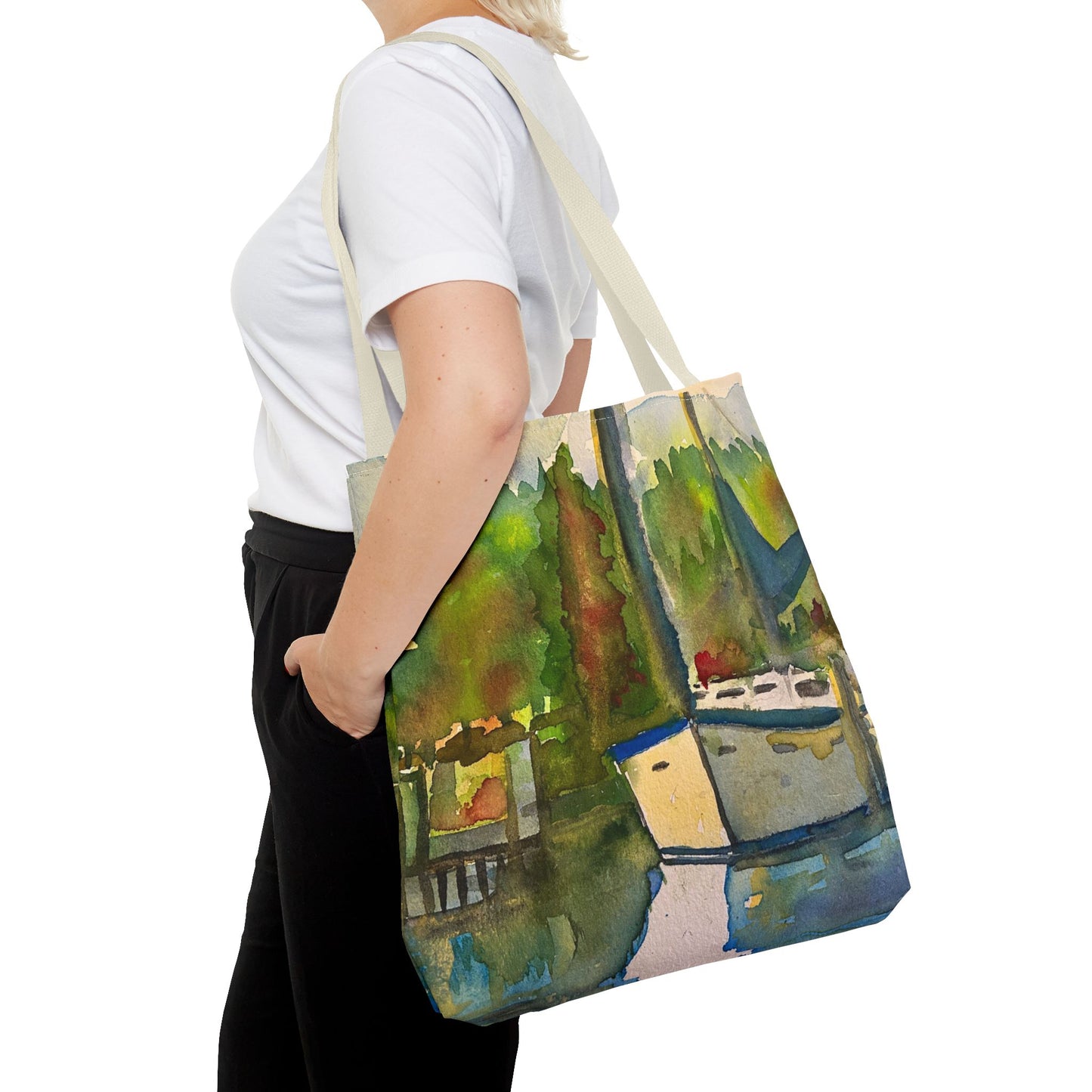 "Time to Sail Free" Watercolor Sailboat Tote Bag | Nautical Beach Bag, Bohemian Shopper, Eco-Friendly Canvas, Gift for Sailors, Summer Essentials