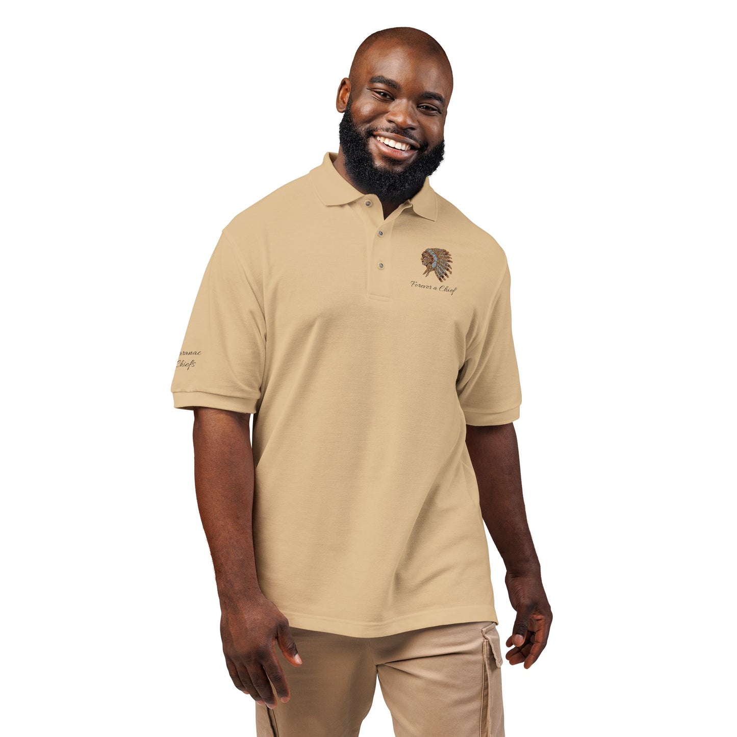 Forever a Saranac Chief - Stylish Unisex Embroidered Polo Shirt - Perfect for Casual Outings, Gift for Friends, Summer Events, Father's Day & Workwear