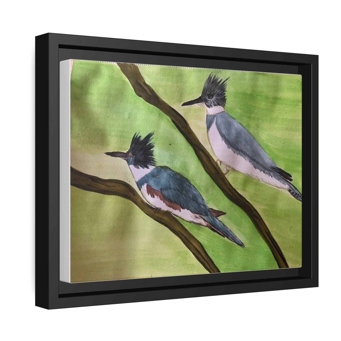 Belted King Fisher Matte Canvas, Black Frame