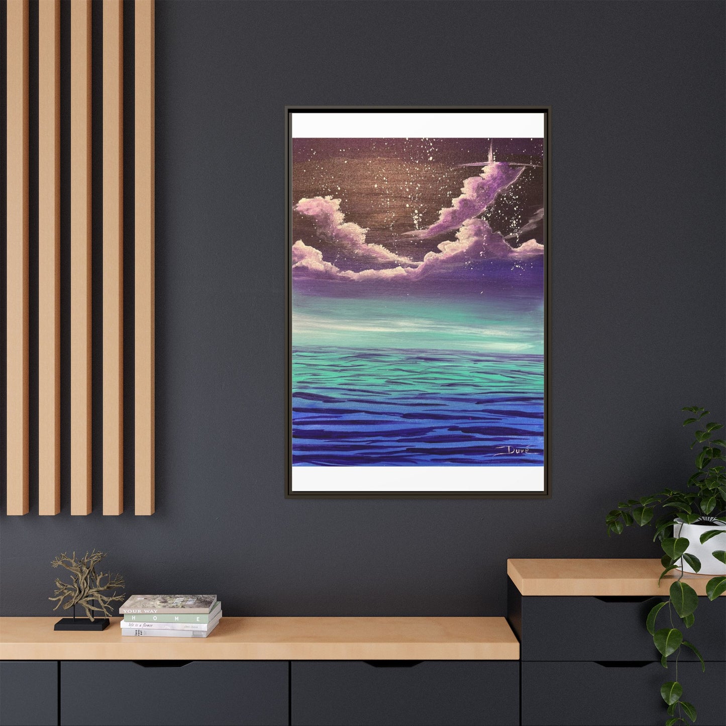 Night Sky Matte Canvas, Framed (Multi-color)