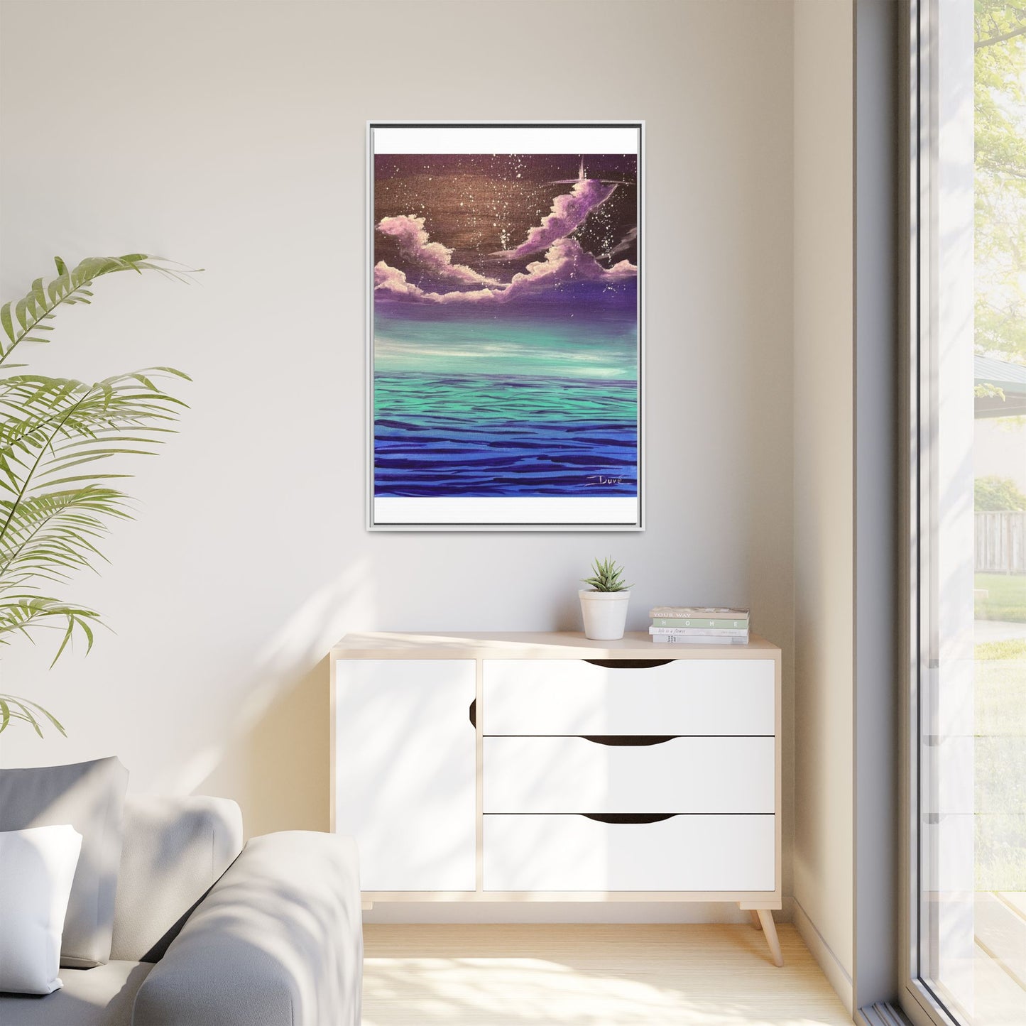 Night Sky Matte Canvas, Framed (Multi-color)