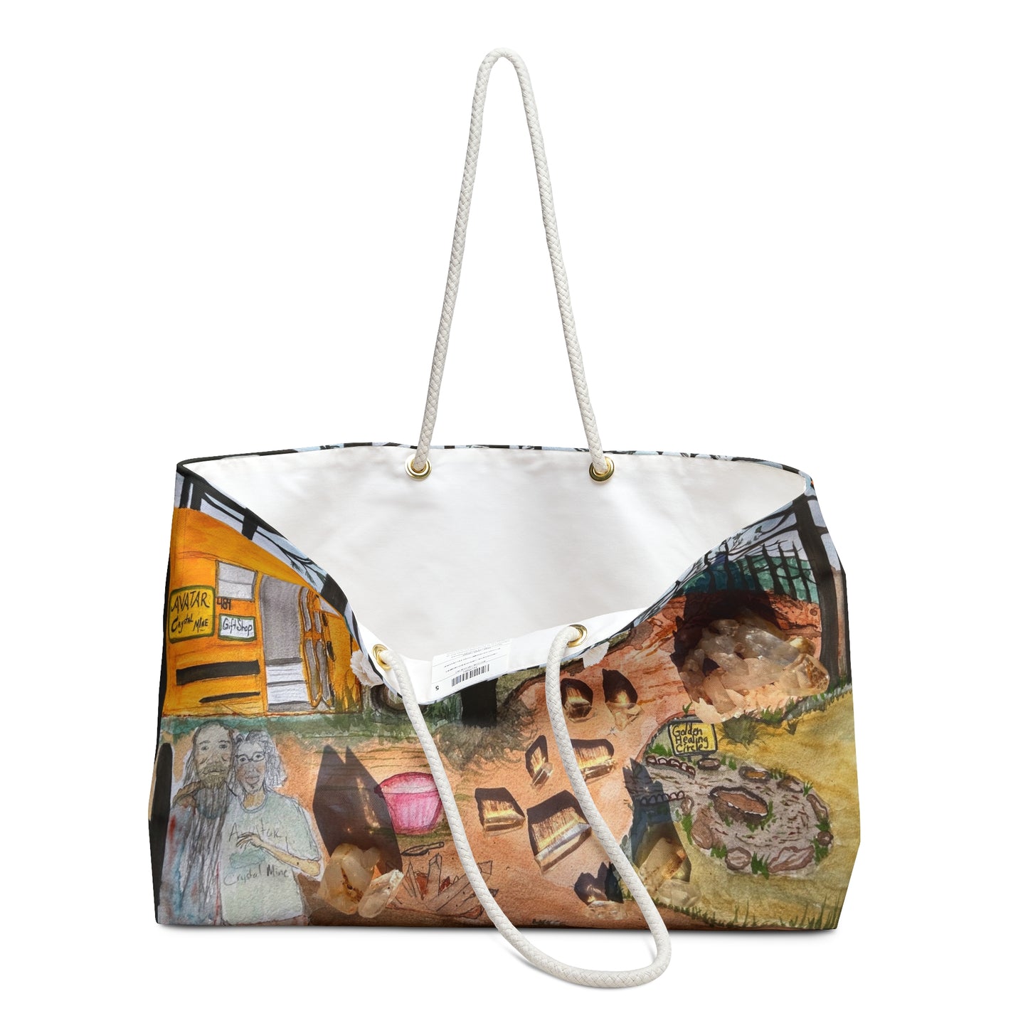 "Avatar Crystal Mine" is a Nature-Inspired Weekender Bag for Adventurers, Travel Tote, Camping Gear, Eco-Friendly Bag, Weekend Getaway Essentials