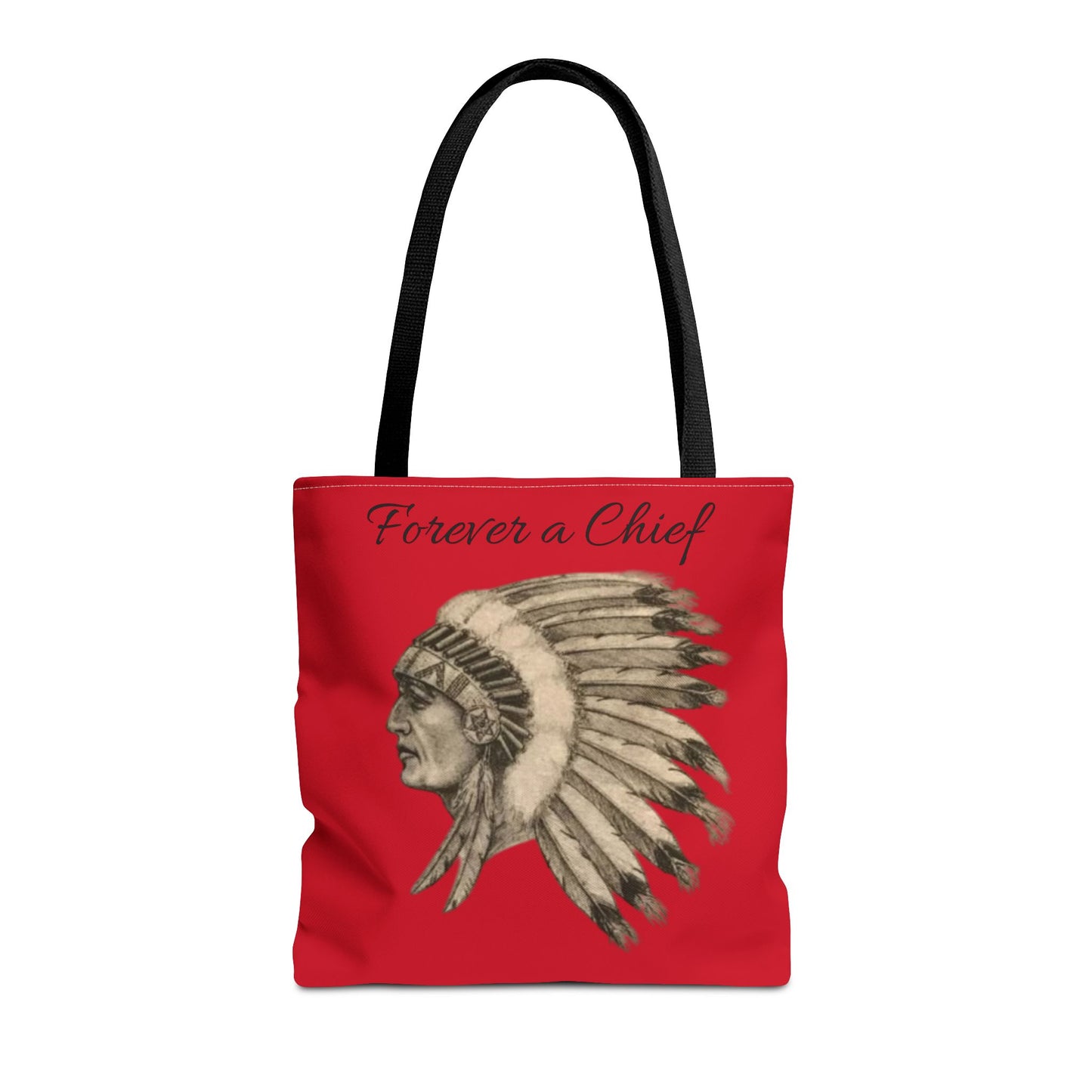 Forever a Chief Tote Bag, School Spirit Bag, Red Tote for Students, Eco-Friendly Shopping Bag, College Travel Tote