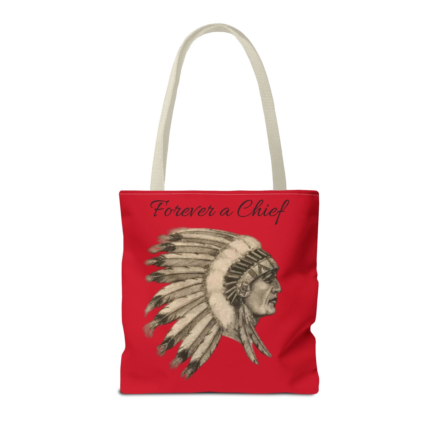 Forever a Chief Tote Bag, School Spirit Bag, Red Tote for Students, Eco-Friendly Shopping Bag, College Travel Tote